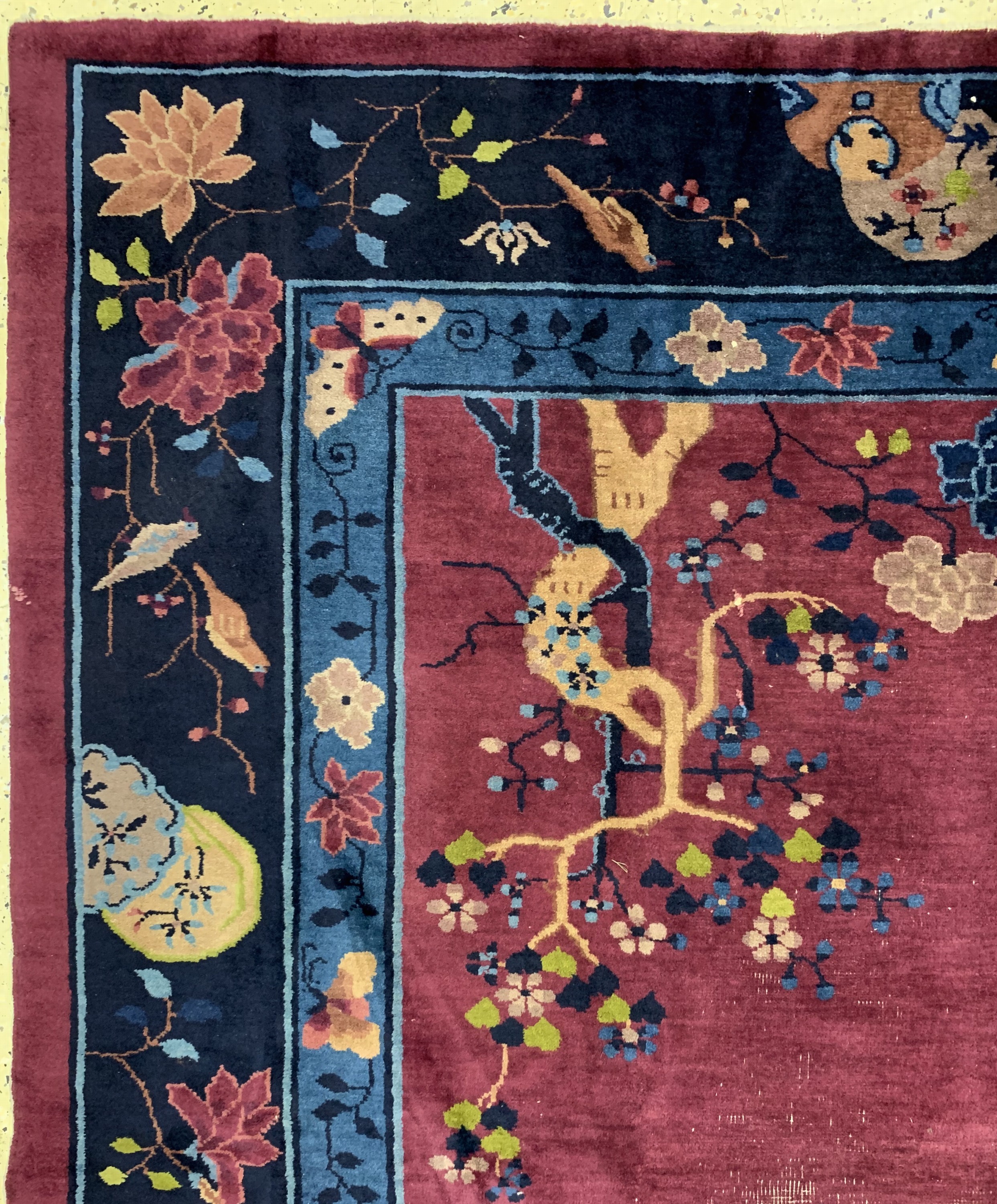 Detail d: Peking antik, China, um 1900, Wolle auf Baumwolle, ca. 346 x 277 cm, EHZ: 4