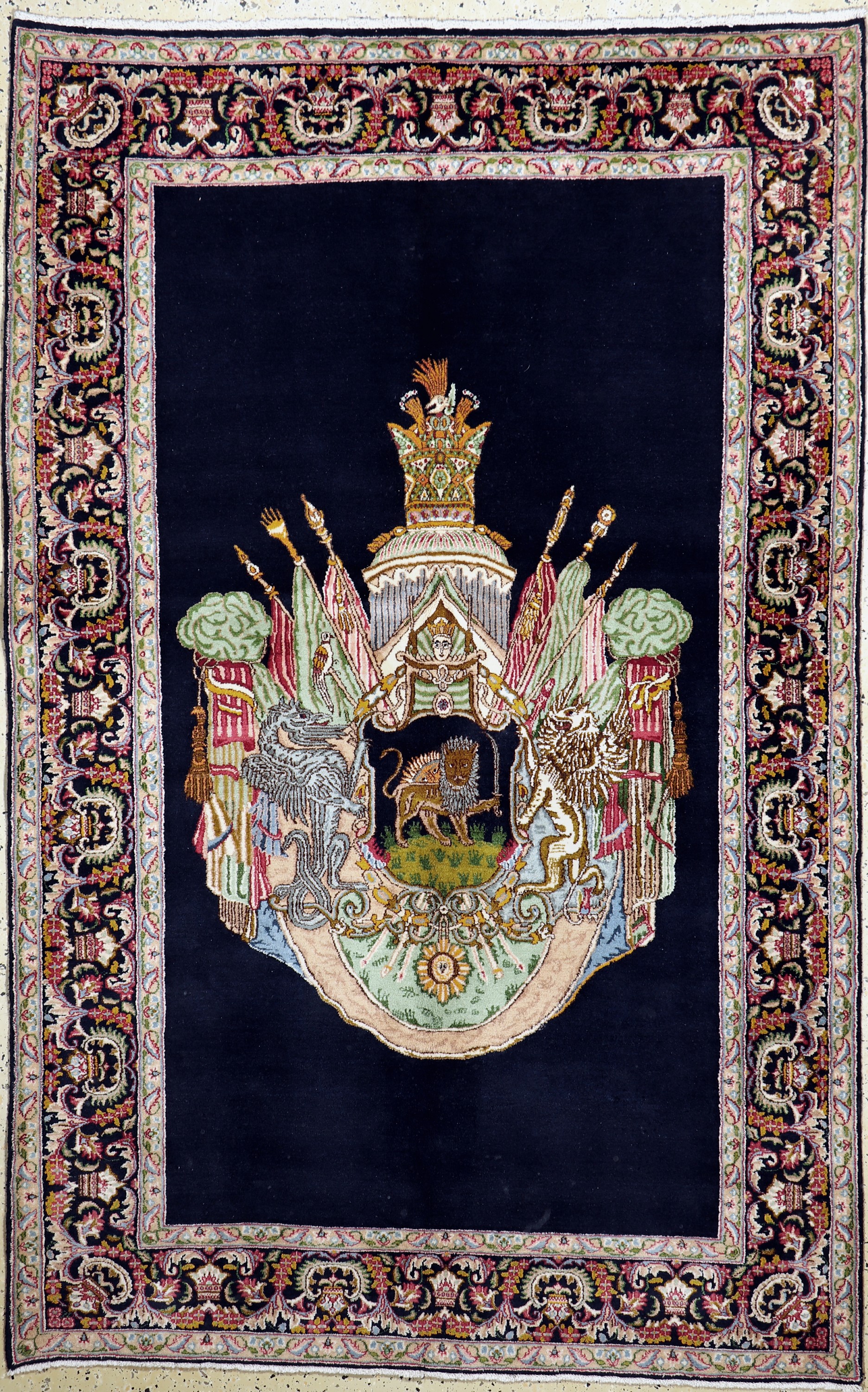 Kerman"Lawar", Persien, Mitte 20.Jhd, Wolleauf Baumwolle, ca. 240 x 150 cm, EHZ: 1-2