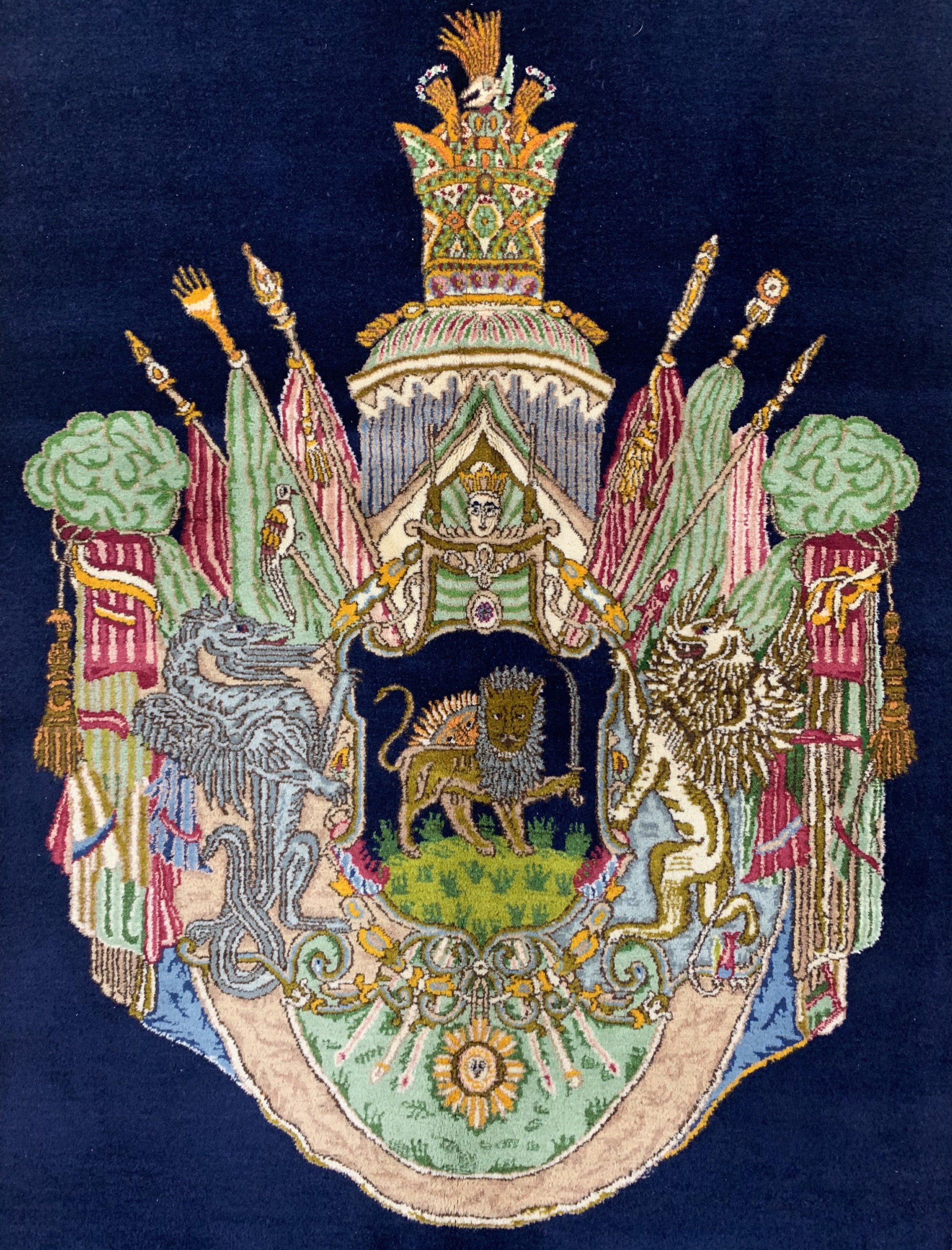 Detail b: Kerman"Lawar", Persien, Mitte 20.Jhd, Wolleauf Baumwolle, ca. 240 x 150 cm, EHZ: 1-2
