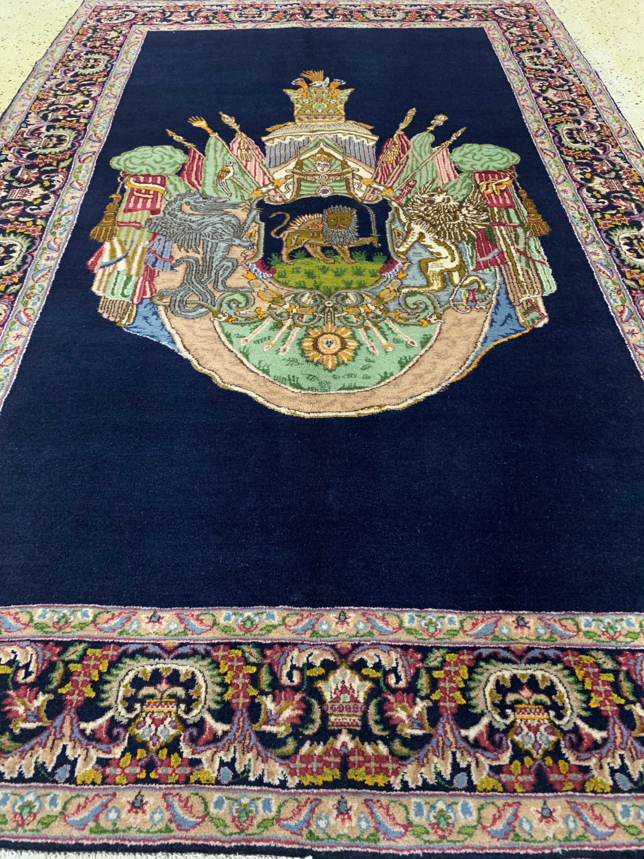 Detail d: Kerman"Lawar", Persien, Mitte 20.Jhd, Wolleauf Baumwolle, ca. 240 x 150 cm, EHZ: 1-2