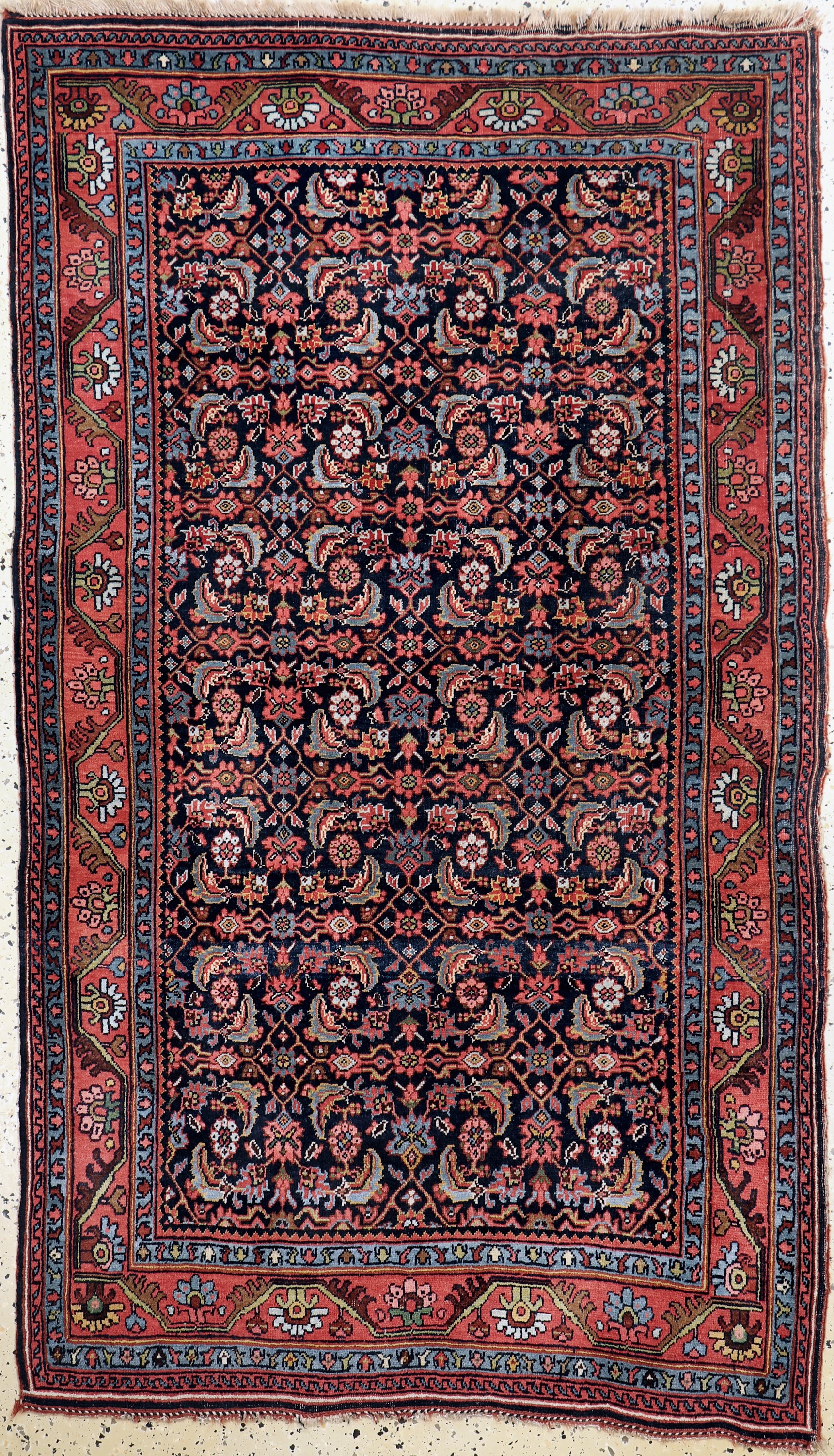 Antiker Bidjar, Persien, um 1900, Wolle aufWolle, ca. 202 x 119 cm, EHZ: 2-3