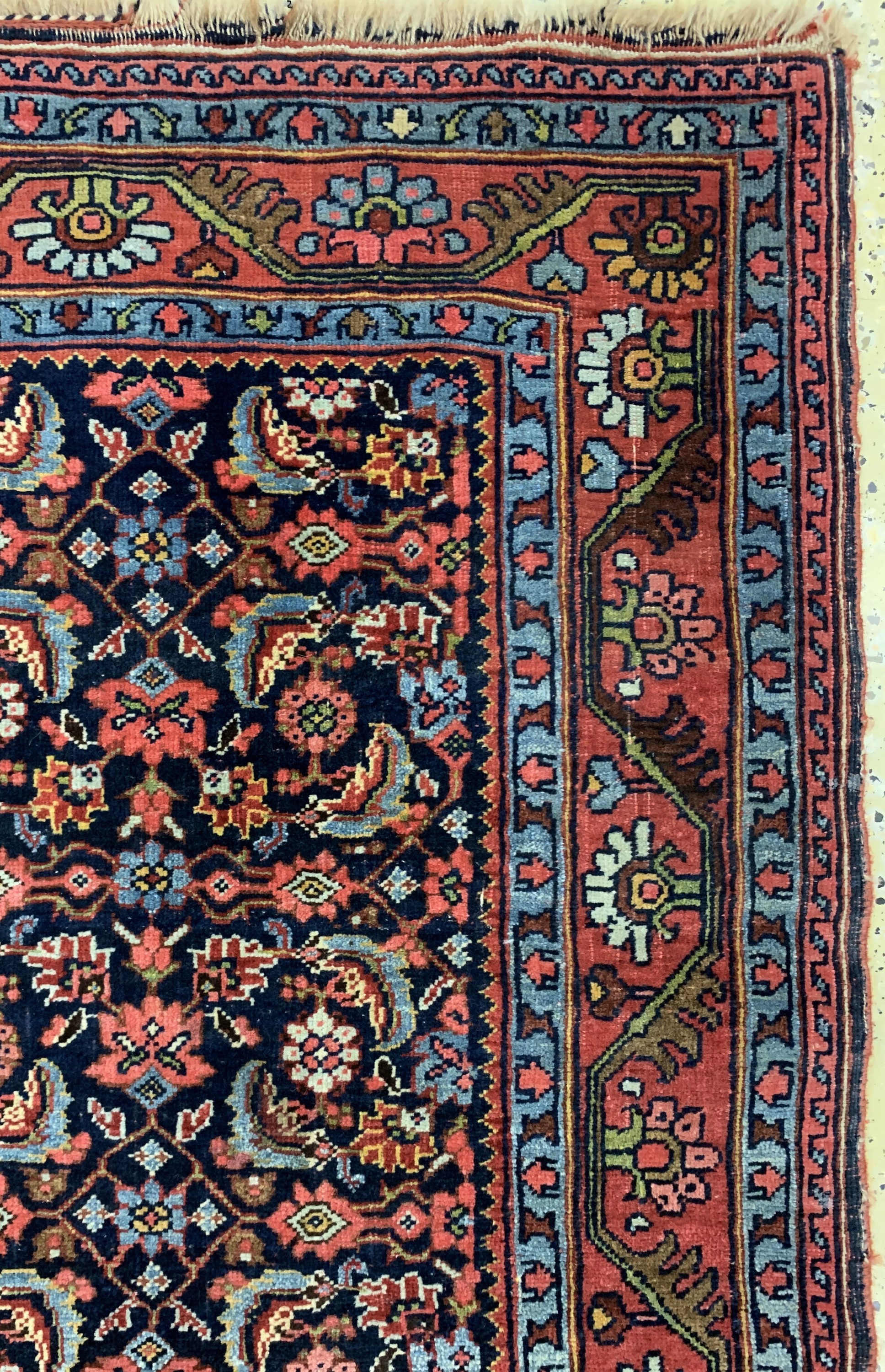 Detail e: Antiker Bidjar, Persien, um 1900, Wolle aufWolle, ca. 202 x 119 cm, EHZ: 2-3