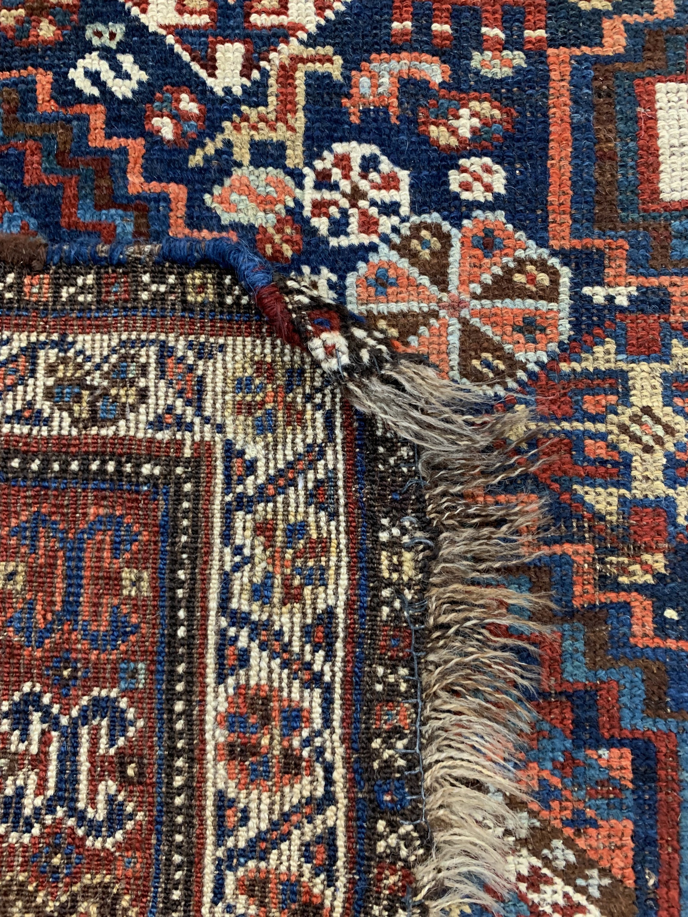 Detail g: Khamseh antik, Persien, 19.Jhd, Wolle auf Wolle, ca. 175 x 150 cm, EHZ: 3