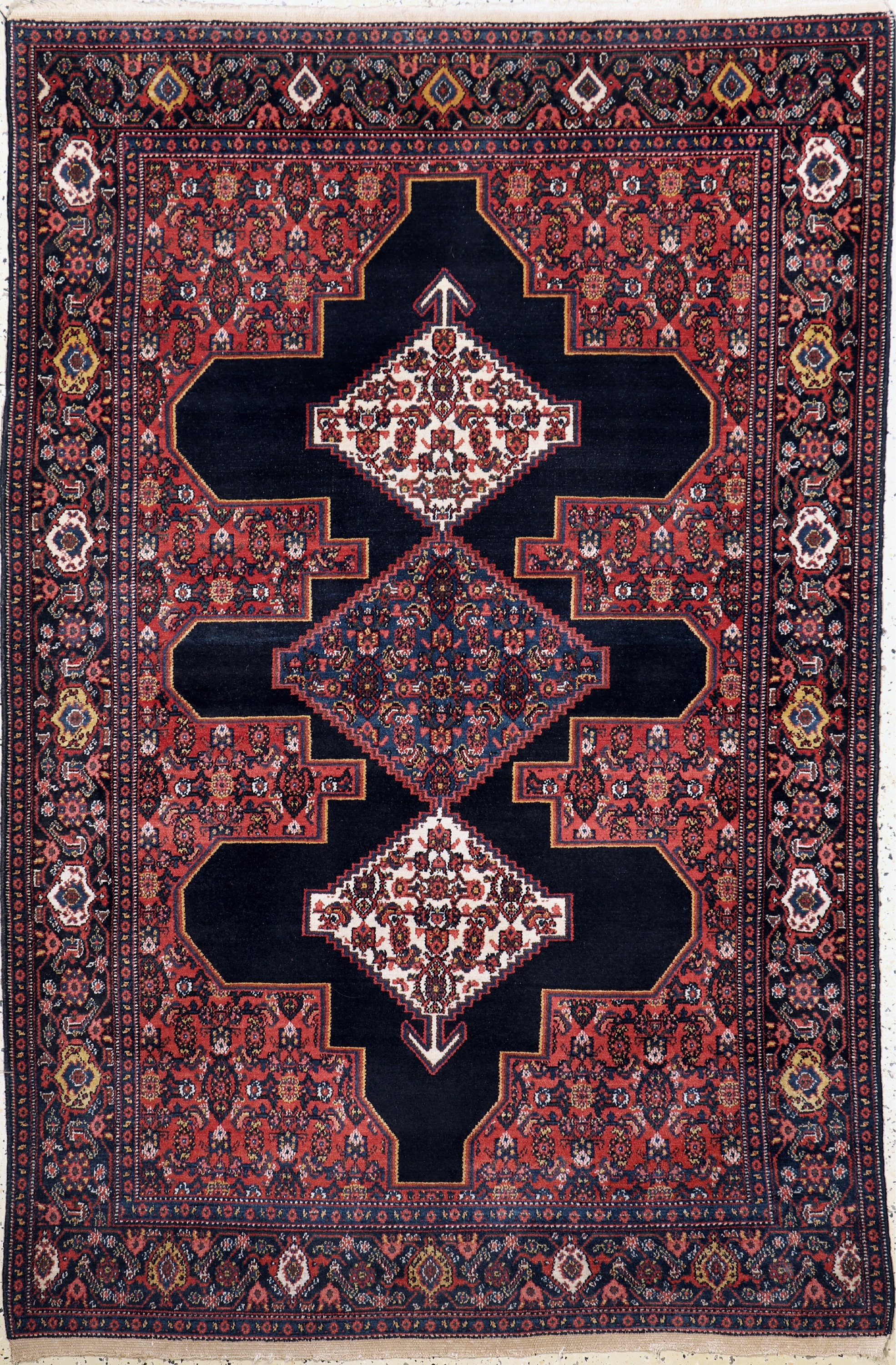Senneh antik, Persien, um 1900, Wolle auf Baumwolle, ca. 194 x 130 cm, EHZ: 2