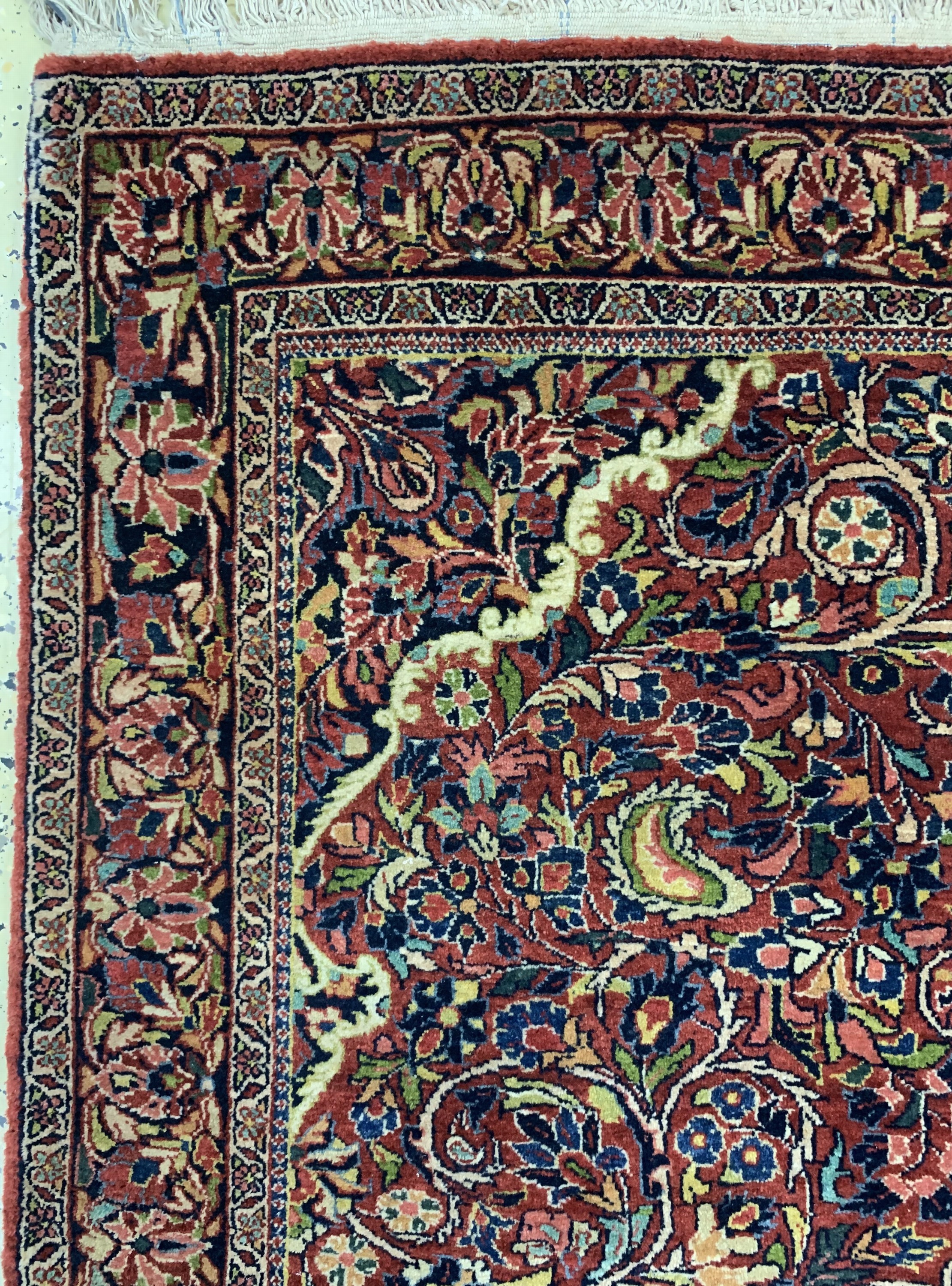Detail d: Sarogh fein, Persien, Anfang 20.Jhd, Wolle auf Baumwolle, ca. 192 x 132 cm, minimaler Mottenfra?, EHZ: 2-3