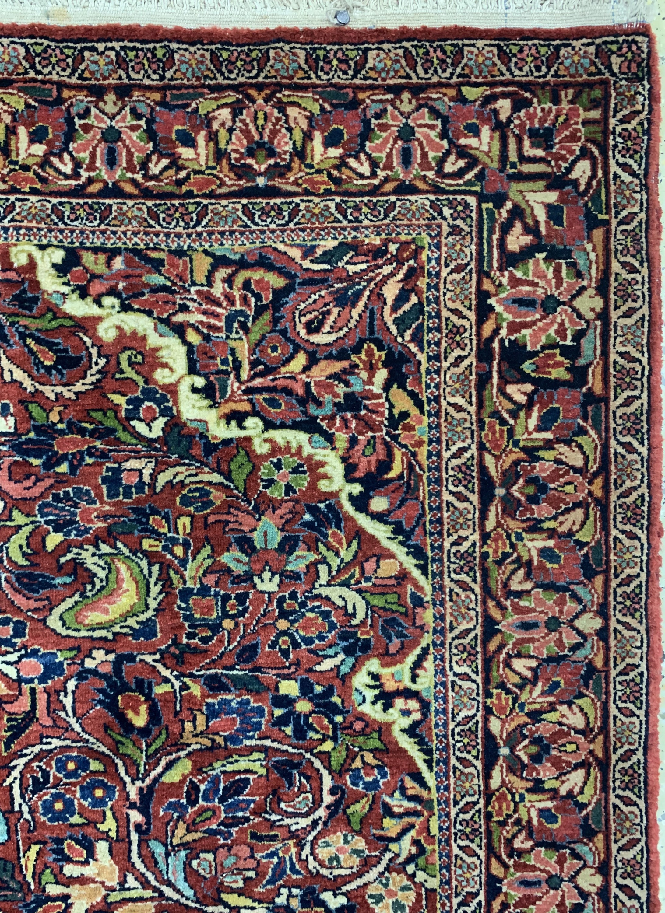 Detail e: Sarogh fein, Persien, Anfang 20.Jhd, Wolle auf Baumwolle, ca. 192 x 132 cm, minimaler Mottenfra?, EHZ: 2-3