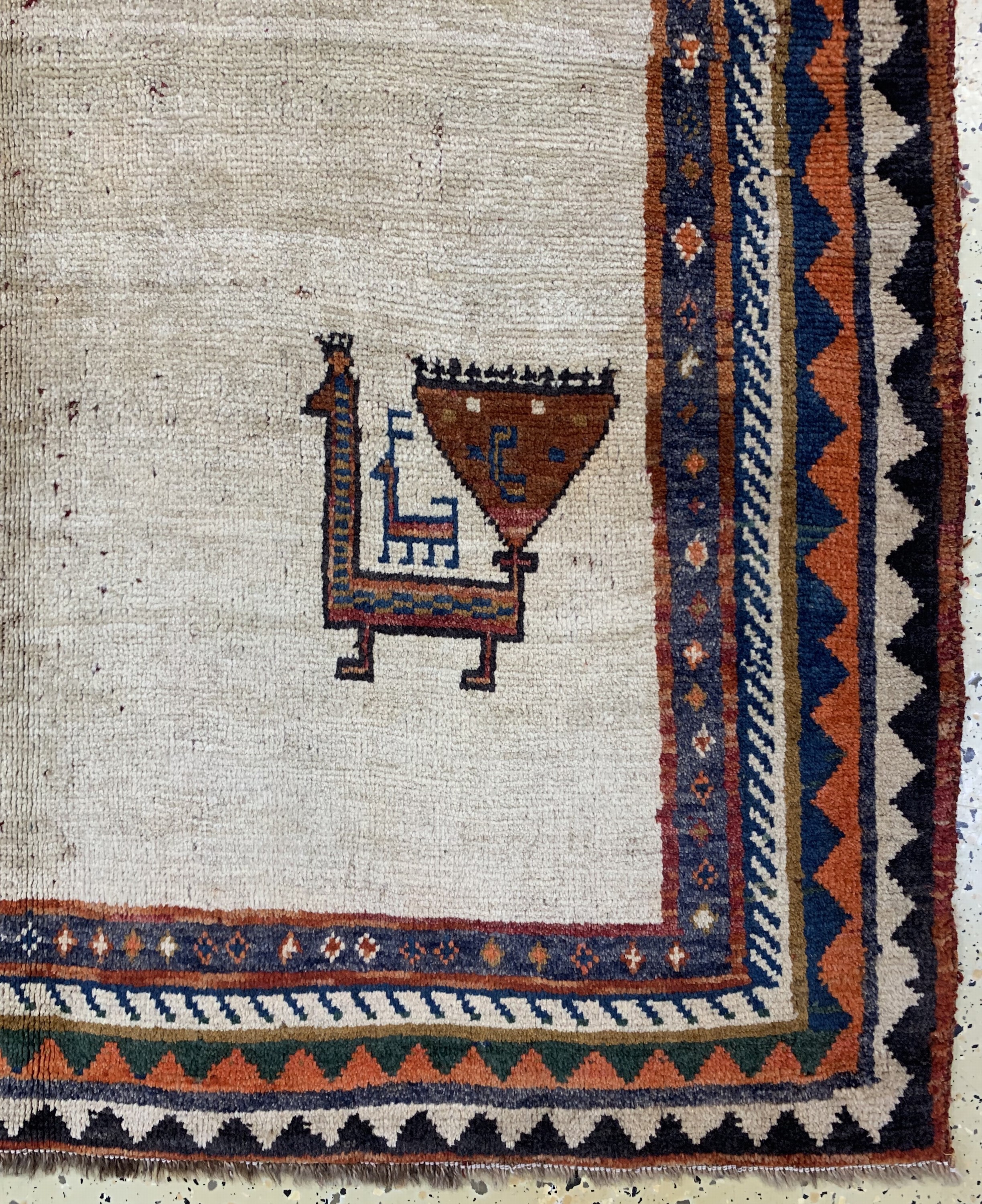 Detail a: Gabbeh alt, Persien, Anfang 20.Jhd, Wolle auf Wolle, ca. 195 x 135 cm, EHZ: 2-3
