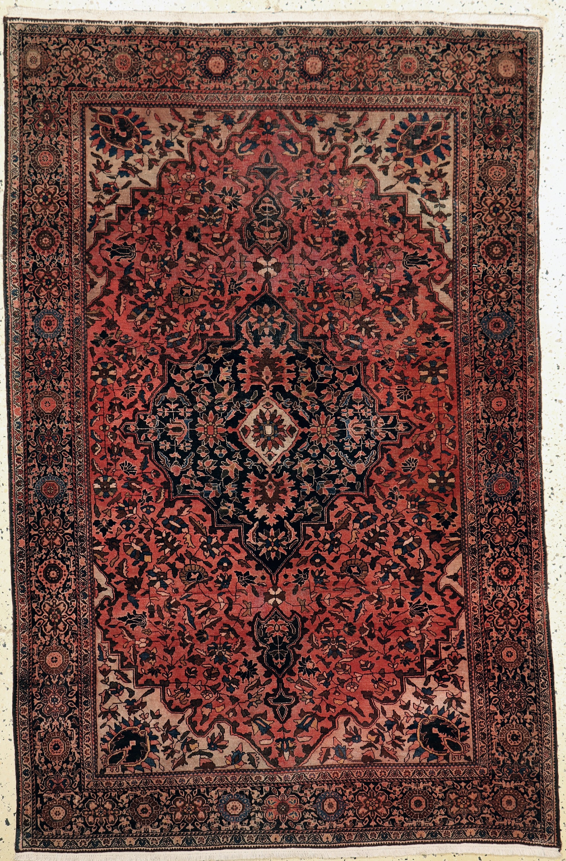 Antiker Farahan, Persien, um 1900, Wolle auf Baumwolle, ca. 192 x 125 cm, EHZ: 4, (Morsch)