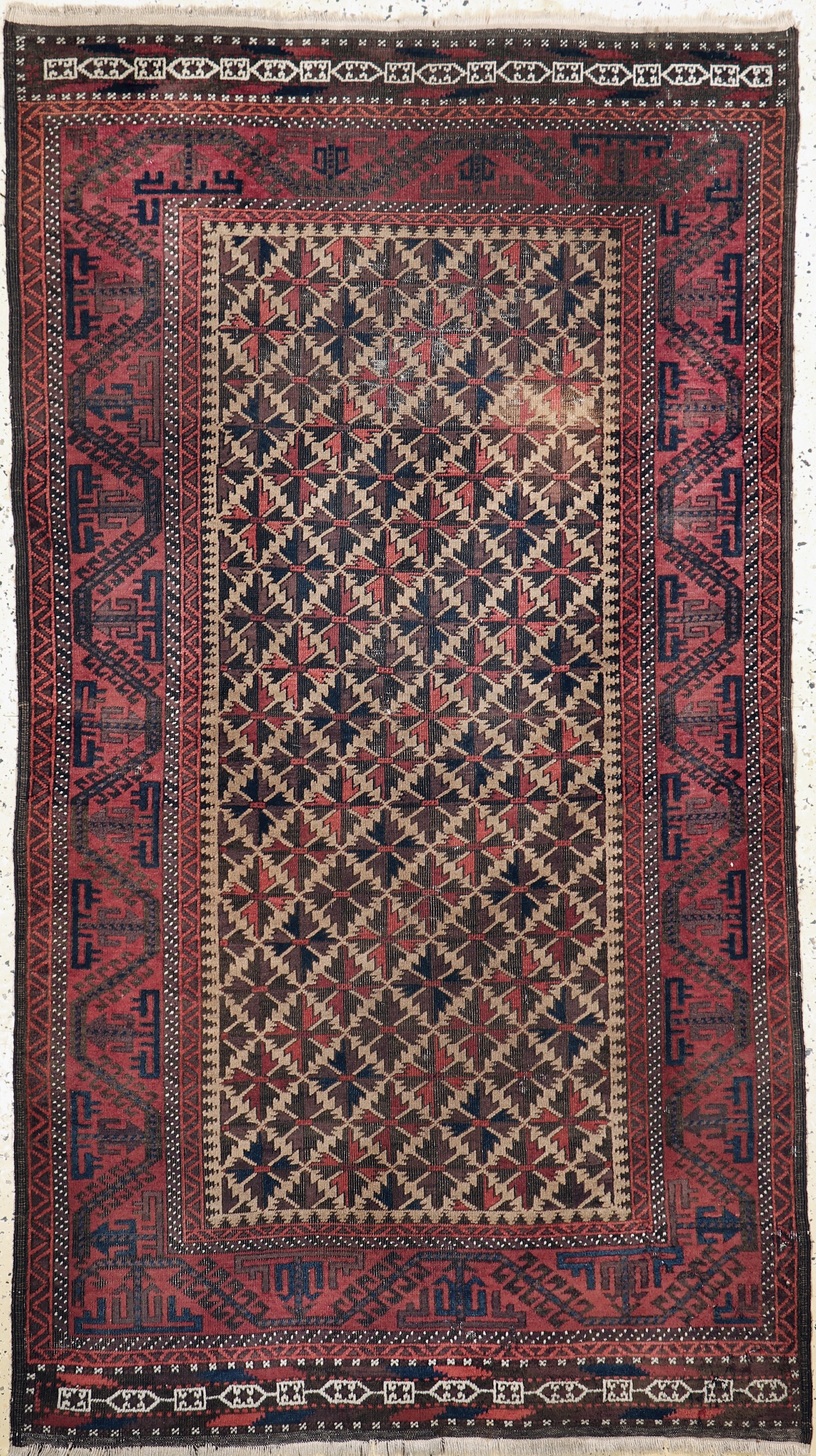 Belutsch antik, Persien, 19.Jhd, Wolle auf Wolle, ca. 190 x 105 cm, EHZ: 3-4