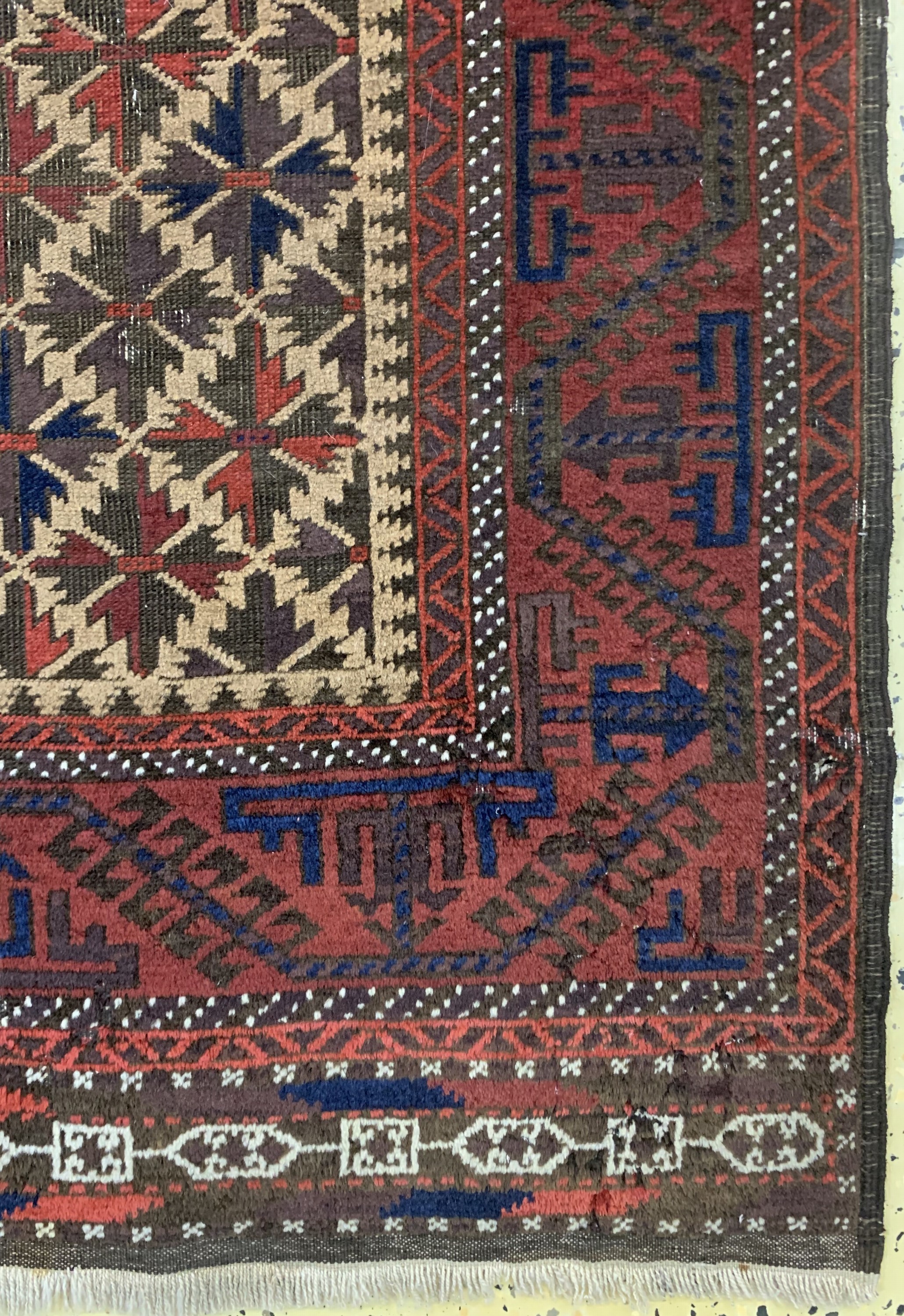 Detail a: Belutsch antik, Persien, 19.Jhd, Wolle auf Wolle, ca. 190 x 105 cm, EHZ: 3-4