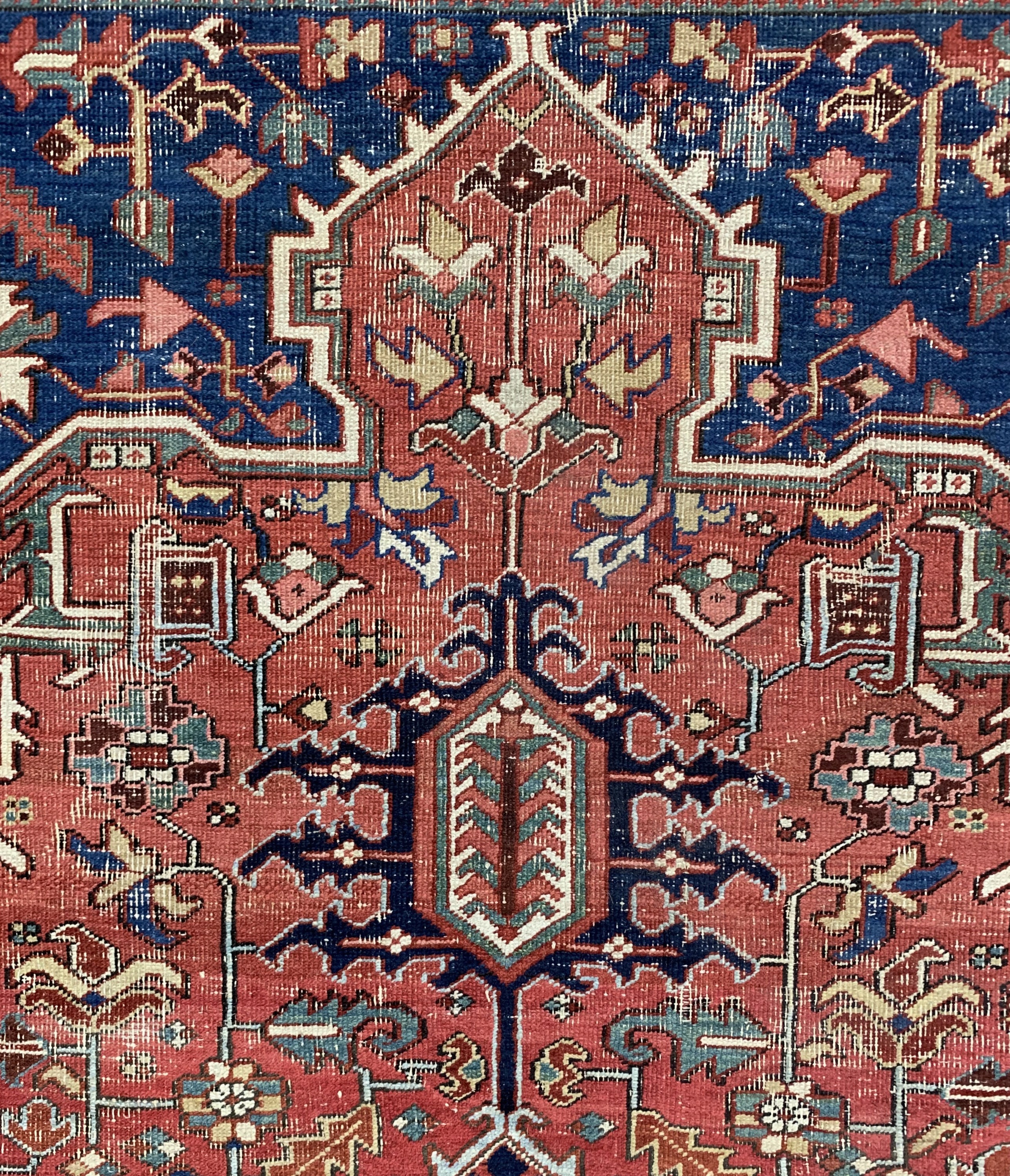 Detail f: Antiker Heriz, Persien, um 1900, Wolle auf Baumwolle, ca. 375 x 236 cm, EHZ: 3