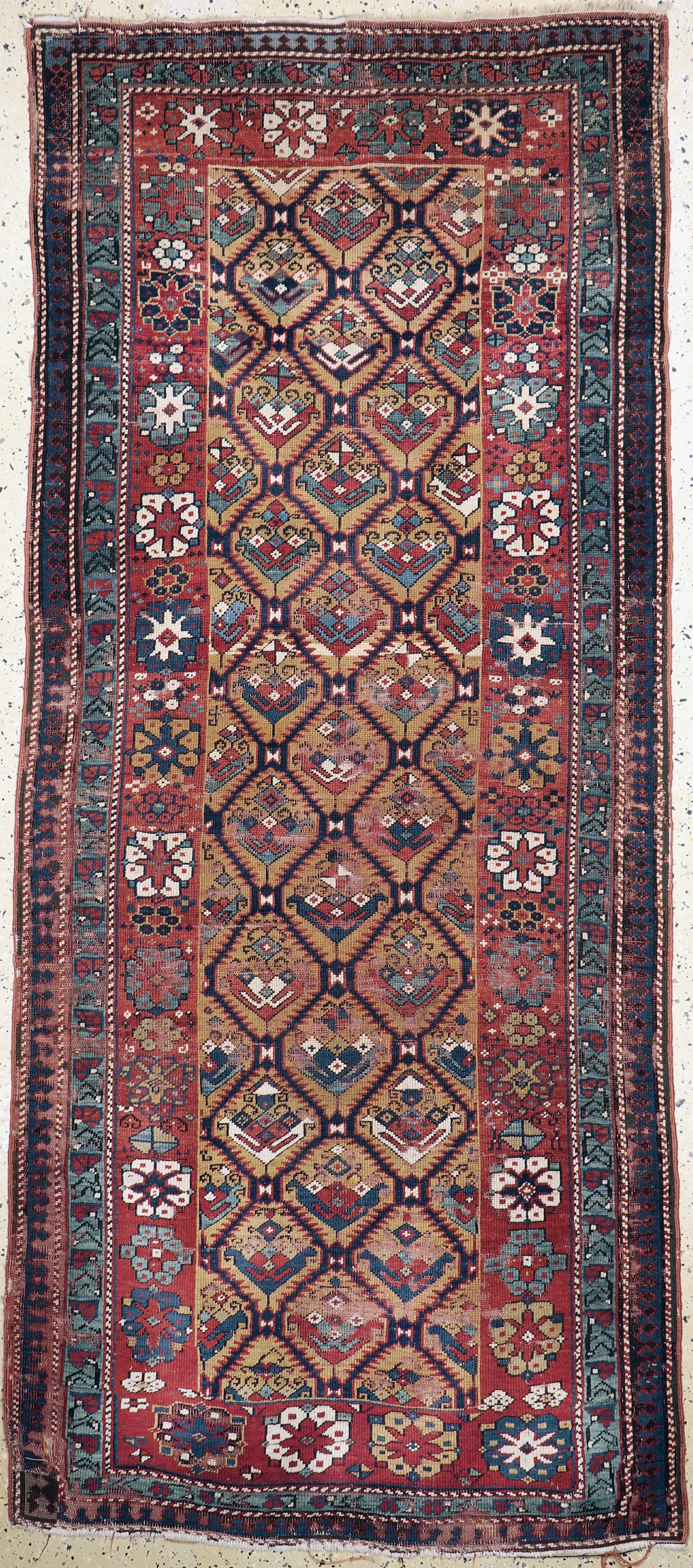 Antiker Kazak, Kaukasus, 19.Jhd, Wolle auf Wolle, ca. 255 x 110 cm, EHZ: 4