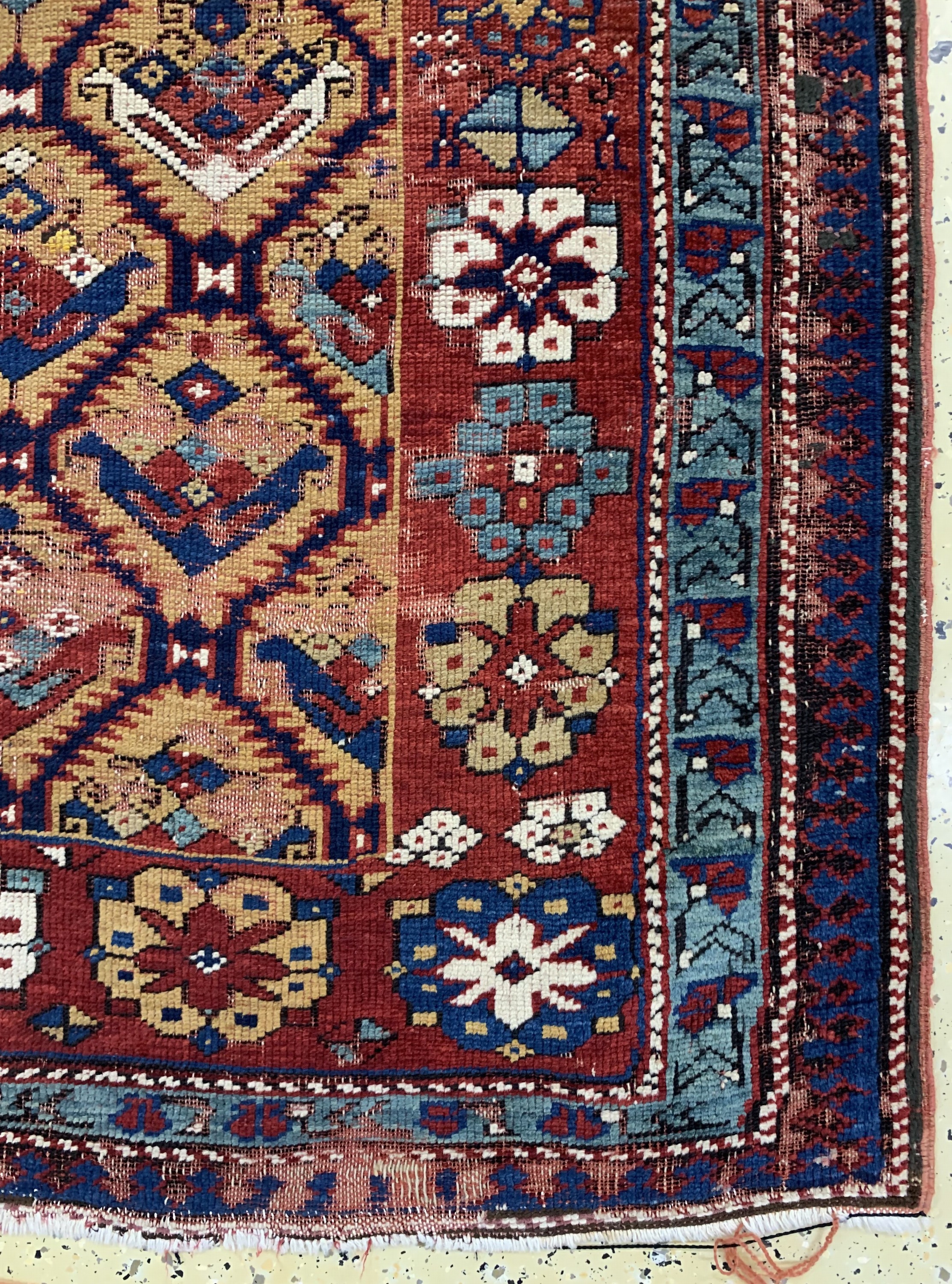 Detail a: Antiker Kazak, Kaukasus, 19.Jhd, Wolle auf Wolle, ca. 255 x 110 cm, EHZ: 4