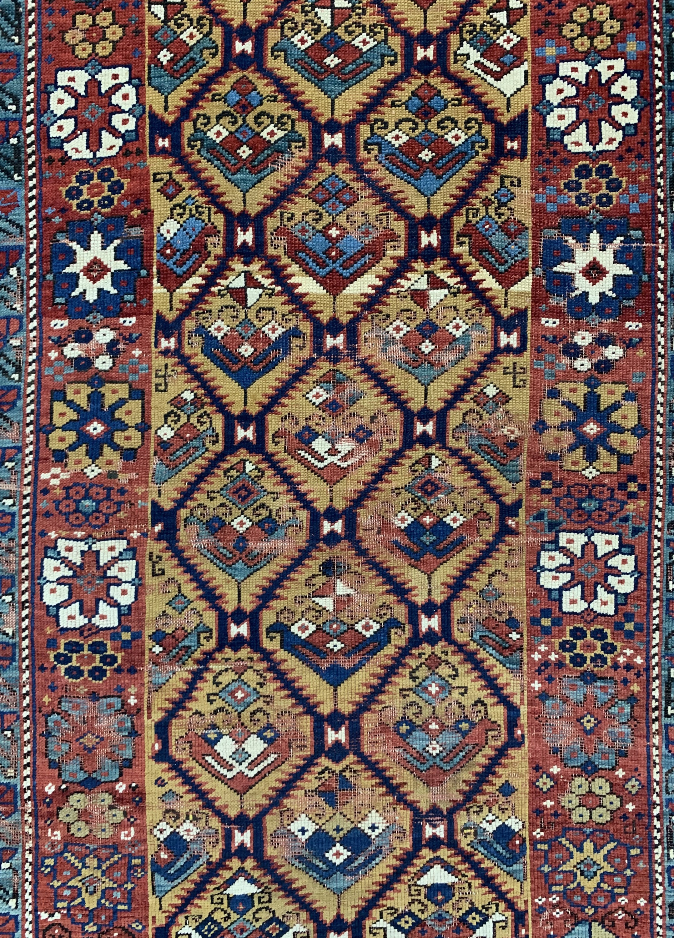 Detail c: Antiker Kazak, Kaukasus, 19.Jhd, Wolle auf Wolle, ca. 255 x 110 cm, EHZ: 4