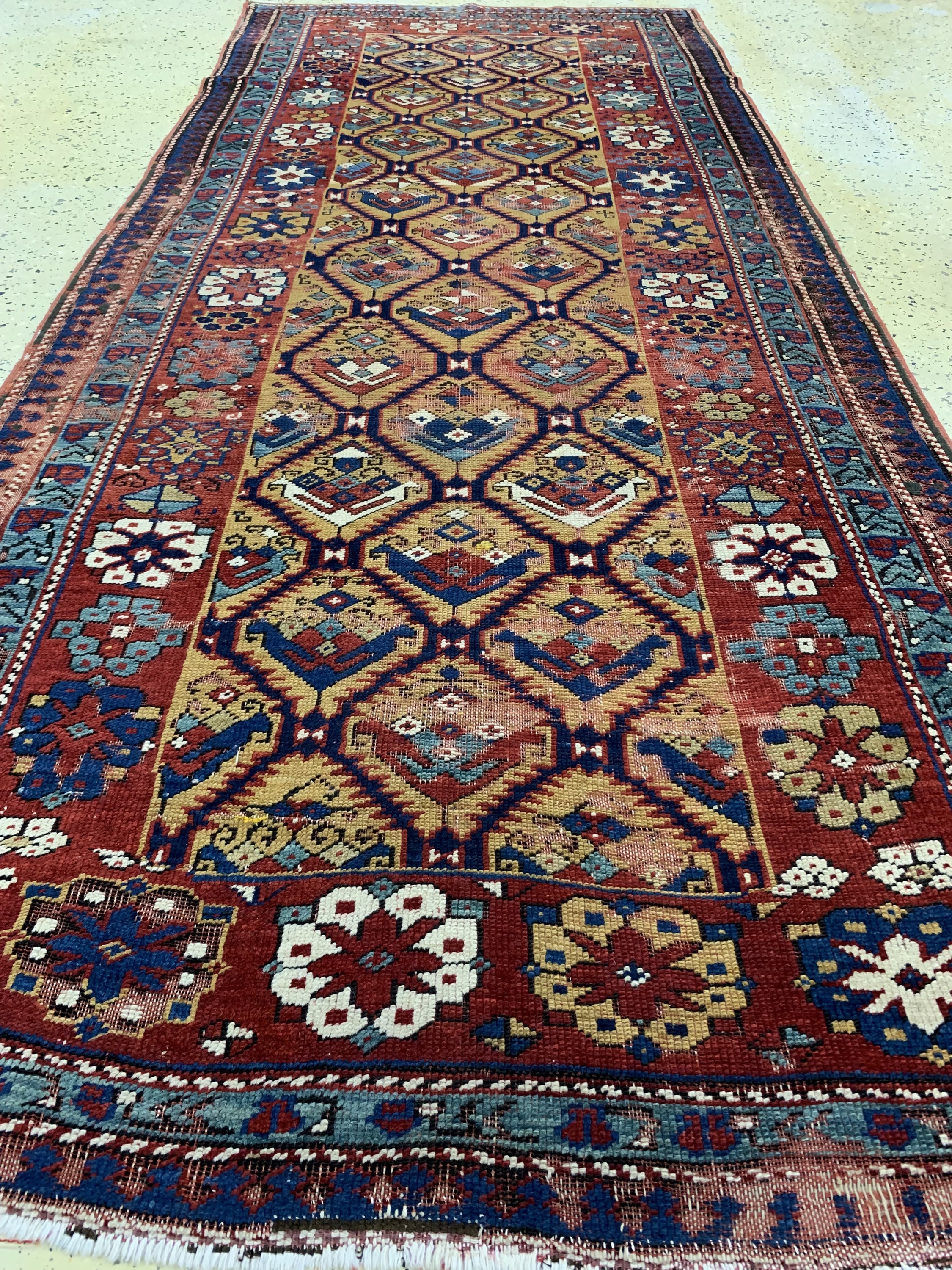 Detail f: Antiker Kazak, Kaukasus, 19.Jhd, Wolle auf Wolle, ca. 255 x 110 cm, EHZ: 4
