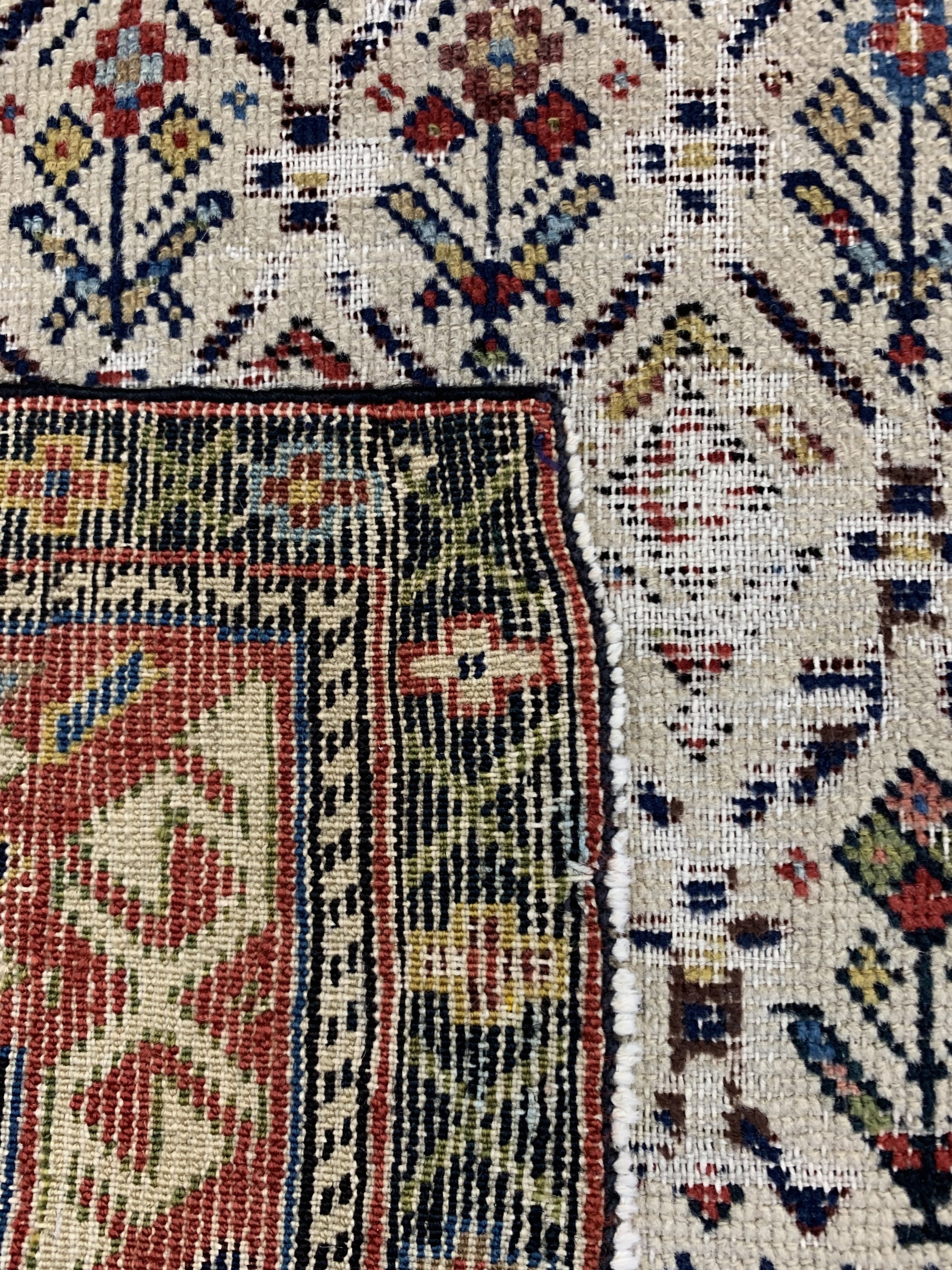 Detail e: Schirwan"Gebetsteppich"antik, Kaukasus, 19.Jhd, Wolle auf Wolle, ca. 153 x 92 cm, EHZ:4