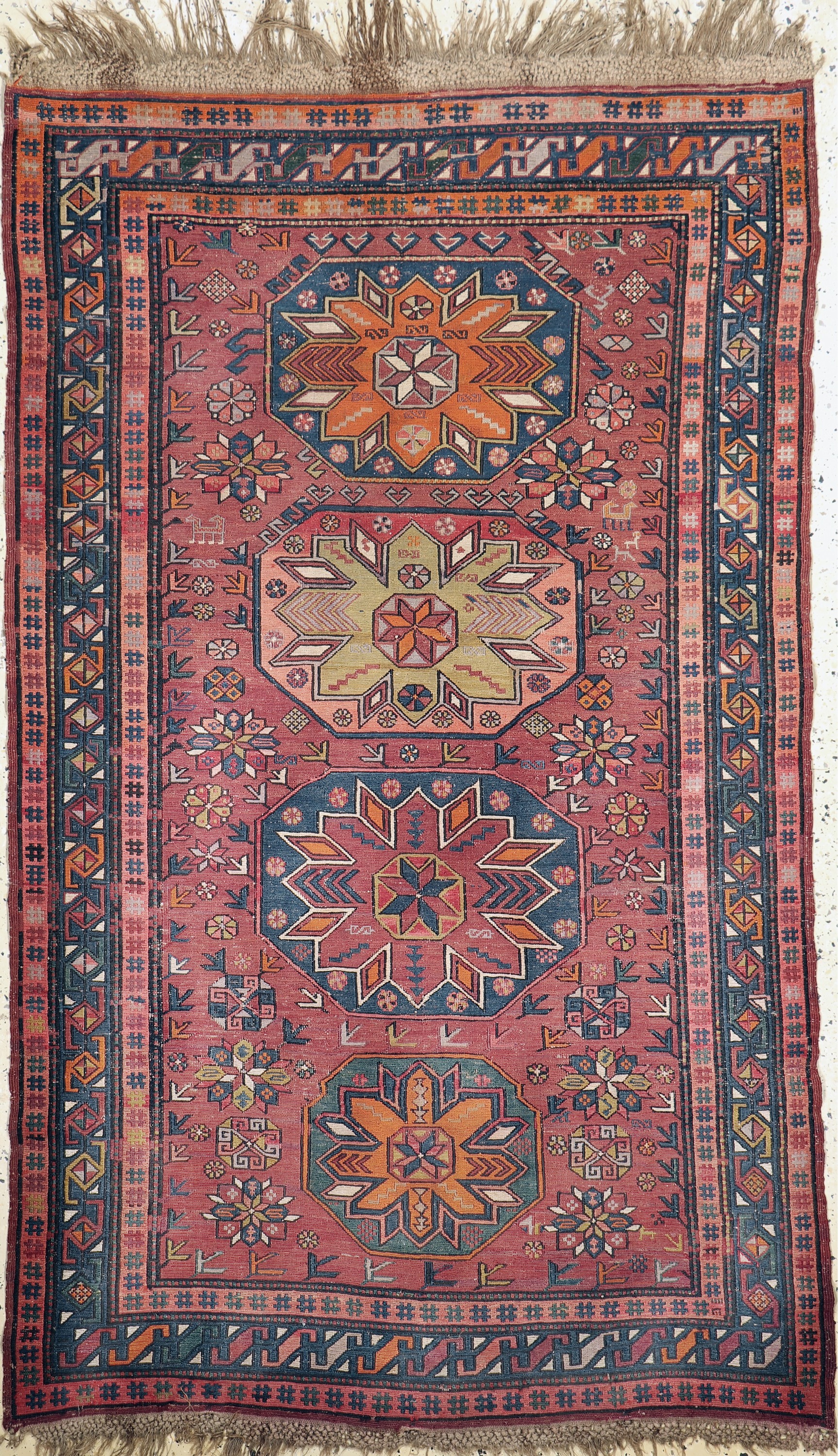 Sumakh alt, Kaukasus, Anfang 20.Jhd, Wolle auf Wolle, ca. 204 x 125 cm, EHZ: 2-3