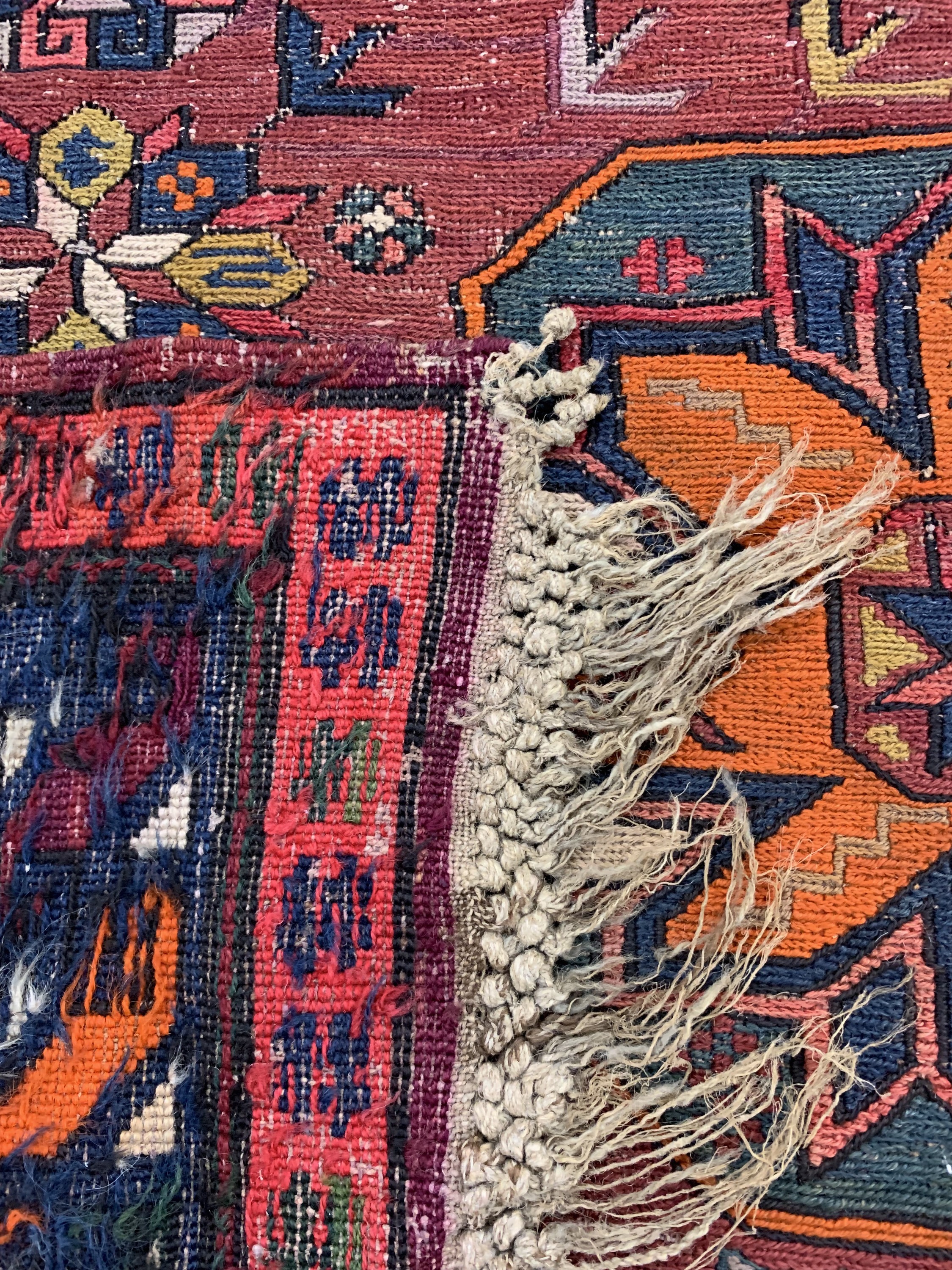 Detail g: Sumakh alt, Kaukasus, Anfang 20.Jhd, Wolle auf Wolle, ca. 204 x 125 cm, EHZ: 2-3