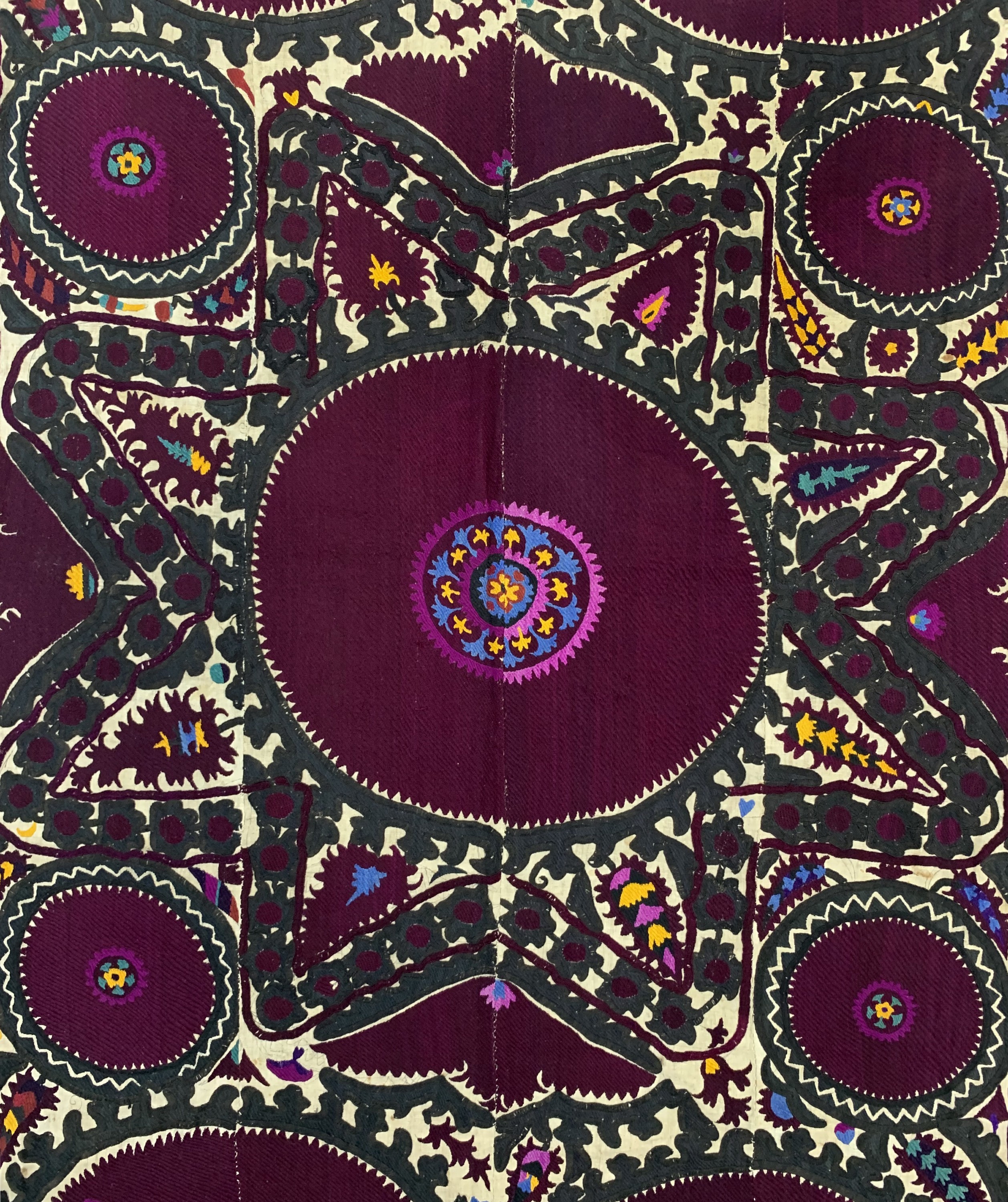 Detail c: Taschkent"Susani", Uzbekistan, um 1900, Seide-Baumwolle Stickerei, ca. 430 x 220 cm, (aus 6 Bahnen), EHZ: 3