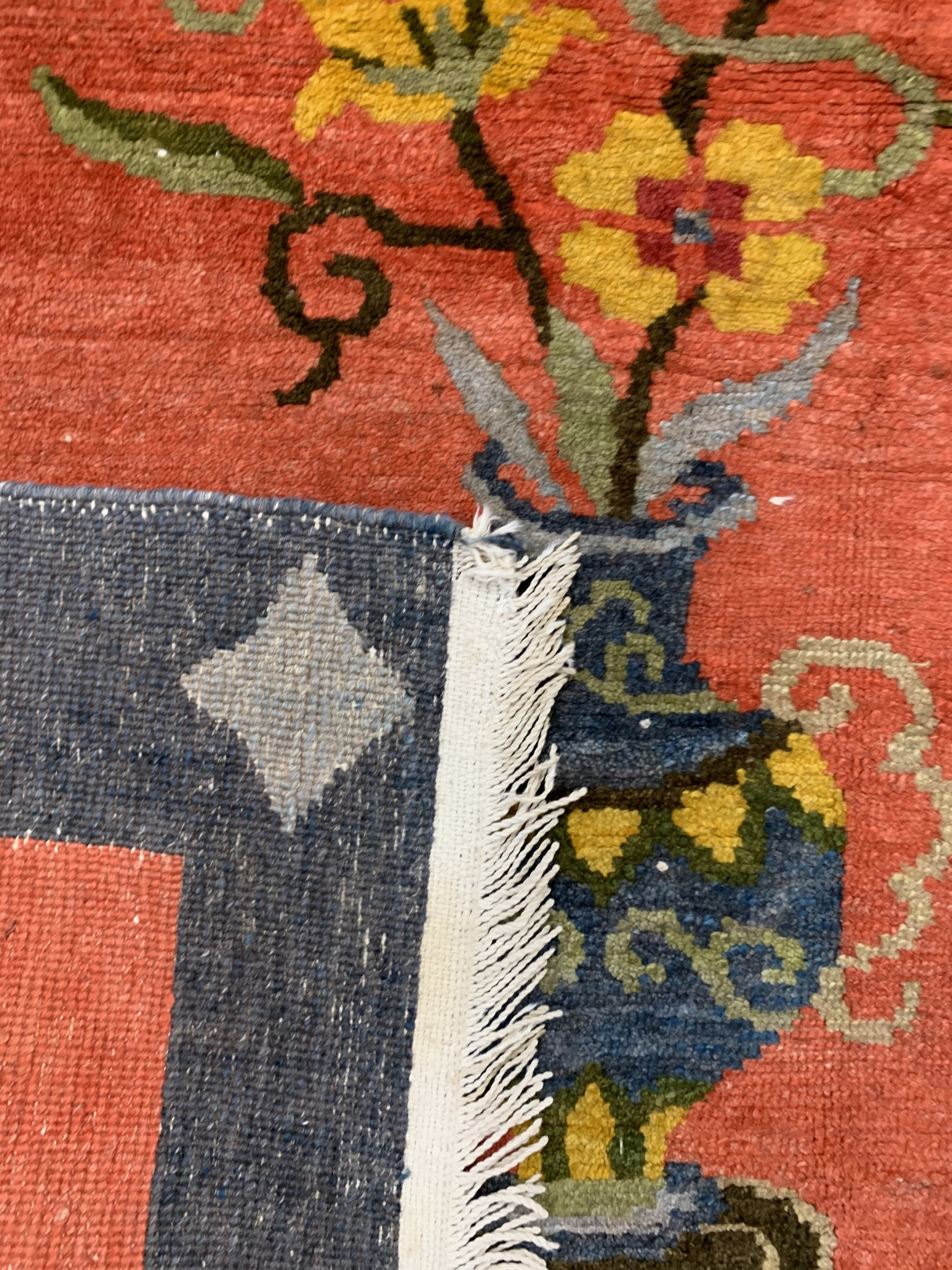 Detail f: Mongolischer Teppich, "Engsi Muster", Mitte20.Jhd, Wolle auf Baumwolle, ca. 285 x 212 cm,EHZ: 2-3