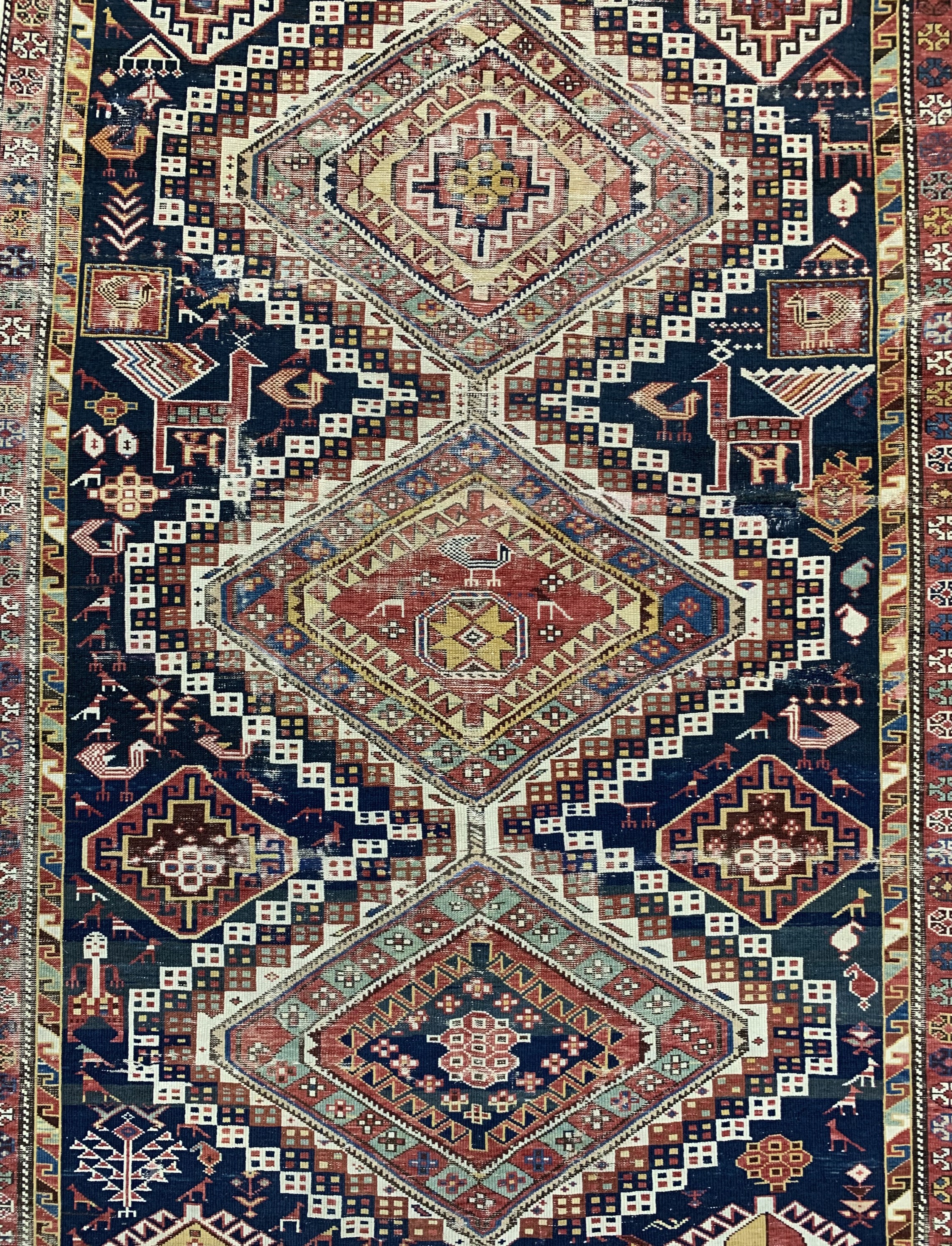 Detail c: Schirwan"Schemakhy"antik, Kaukasus, 19.Jhd,Wolle auf Wolle, ca. 330 x 165 cm, EHZ: 4