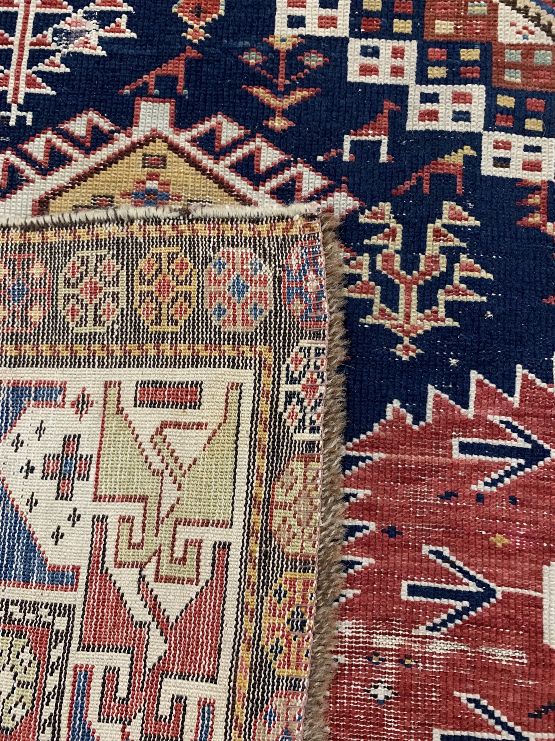 Detail g: Schirwan"Schemakhy"antik, Kaukasus, 19.Jhd,Wolle auf Wolle, ca. 330 x 165 cm, EHZ: 4