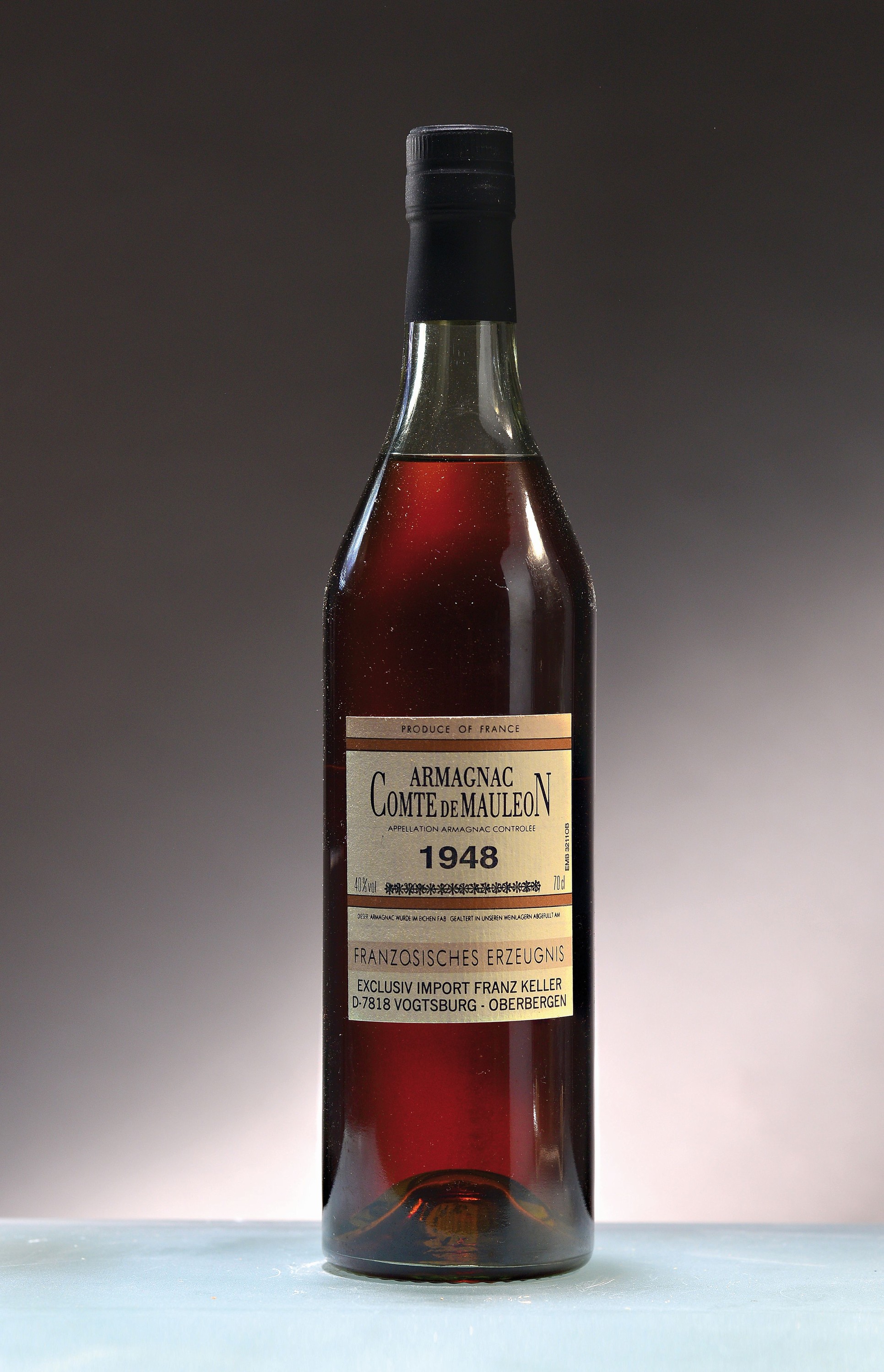 1948 Armagnac Comte de Mauleon, Fränzösisches Erzeugnis, 70cl, Holzkiste , nicht verkostet