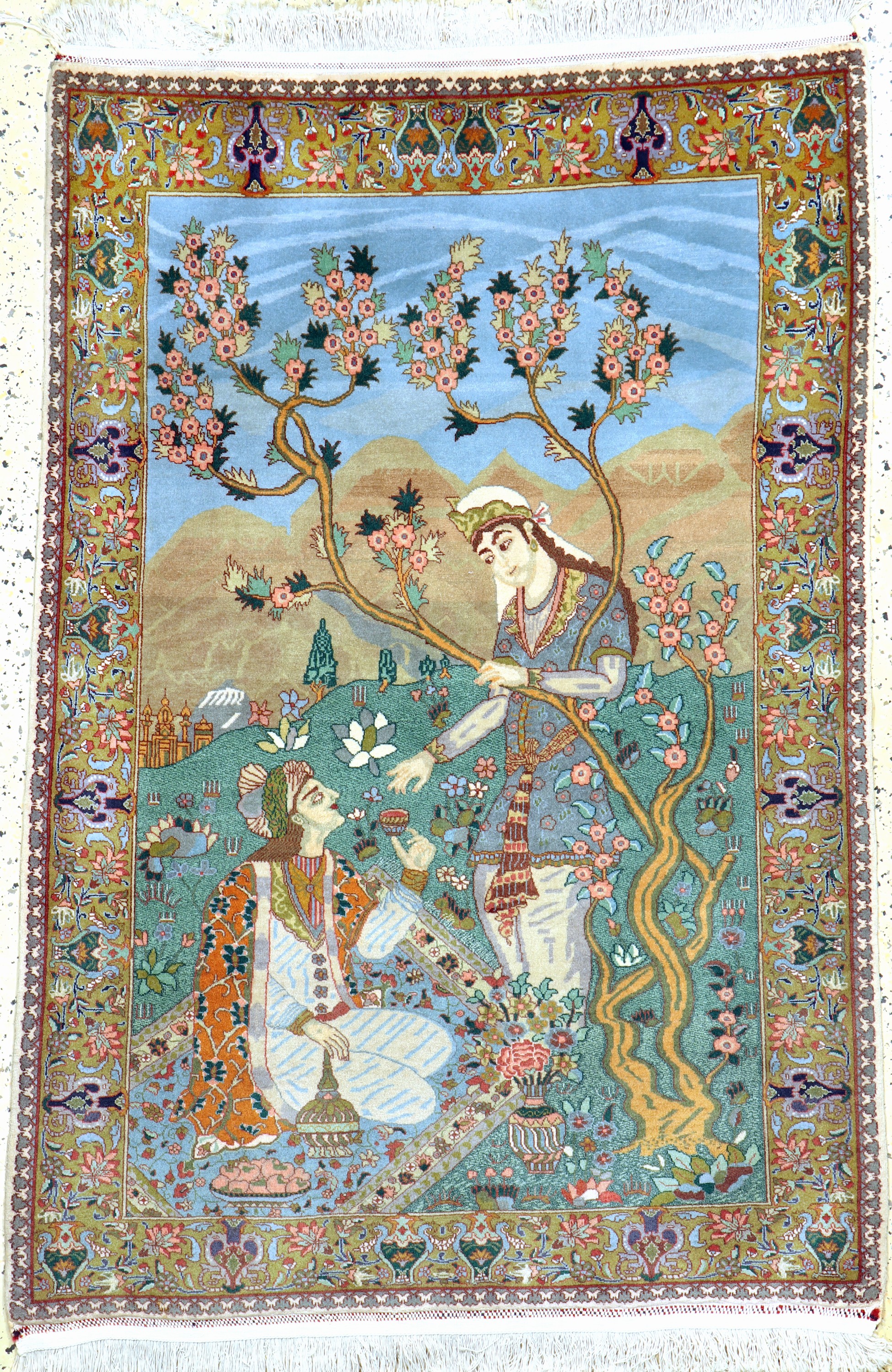 Täbriz fein(40 Raj), Persien, Mitte 20.Jhd,Korkwolle auf Baumwolle, ca. 145 x 103 cm, gereinigt, EHZ: 1-2