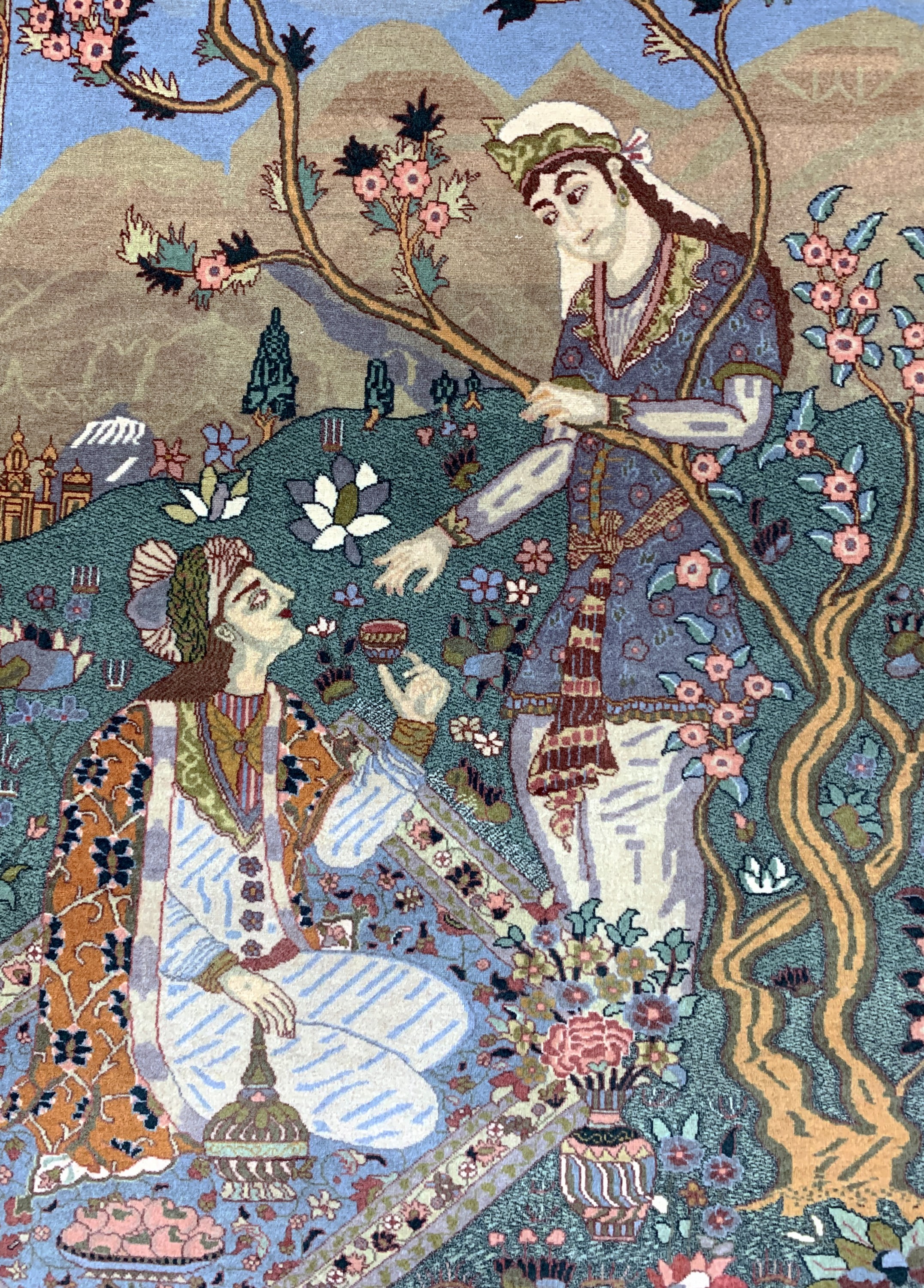 Detail b: Täbriz fein(40 Raj), Persien, Mitte 20.Jhd,Korkwolle auf Baumwolle, ca. 145 x 103 cm, gereinigt, EHZ: 1-2
