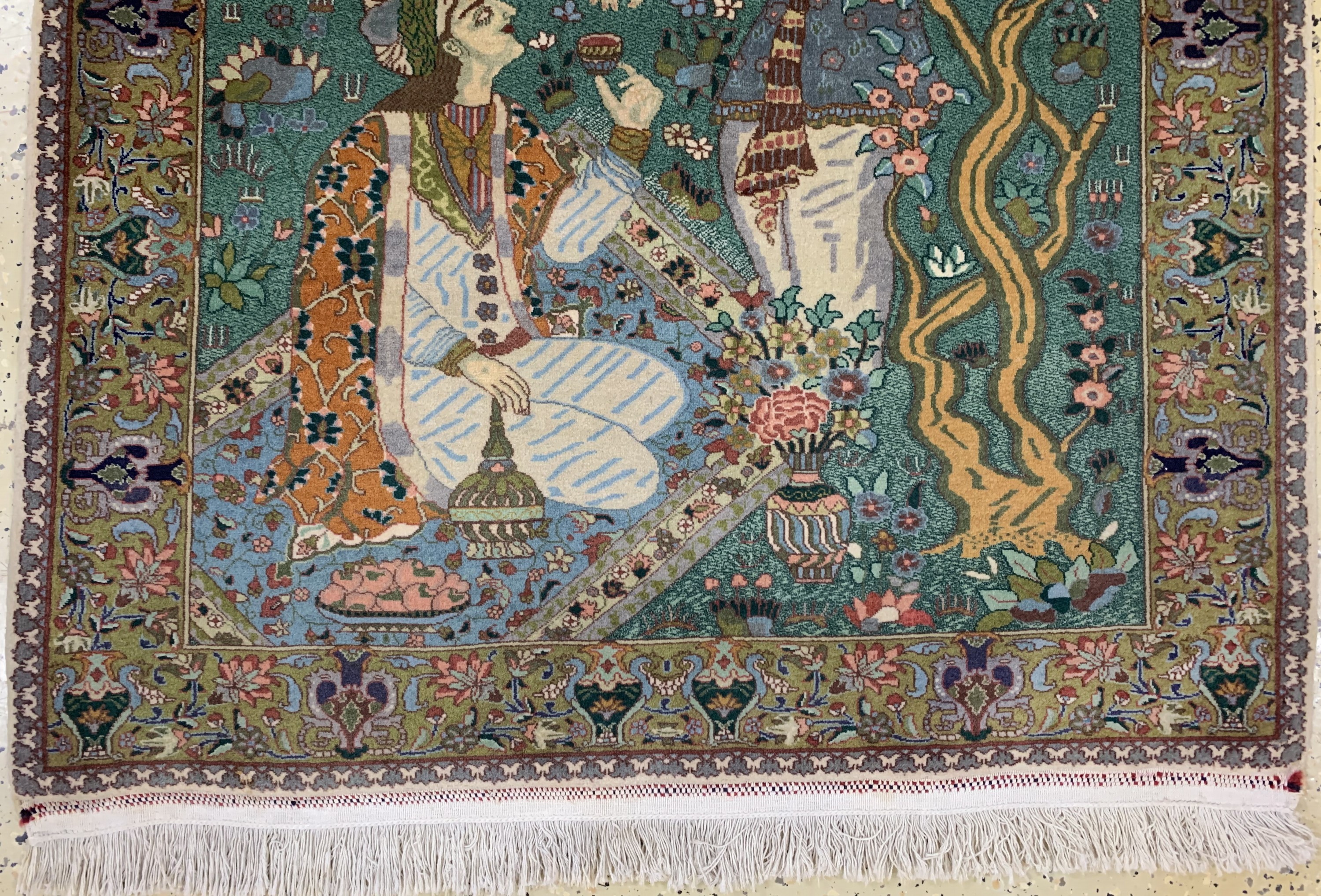 Detail c: Täbriz fein(40 Raj), Persien, Mitte 20.Jhd,Korkwolle auf Baumwolle, ca. 145 x 103 cm, gereinigt, EHZ: 1-2