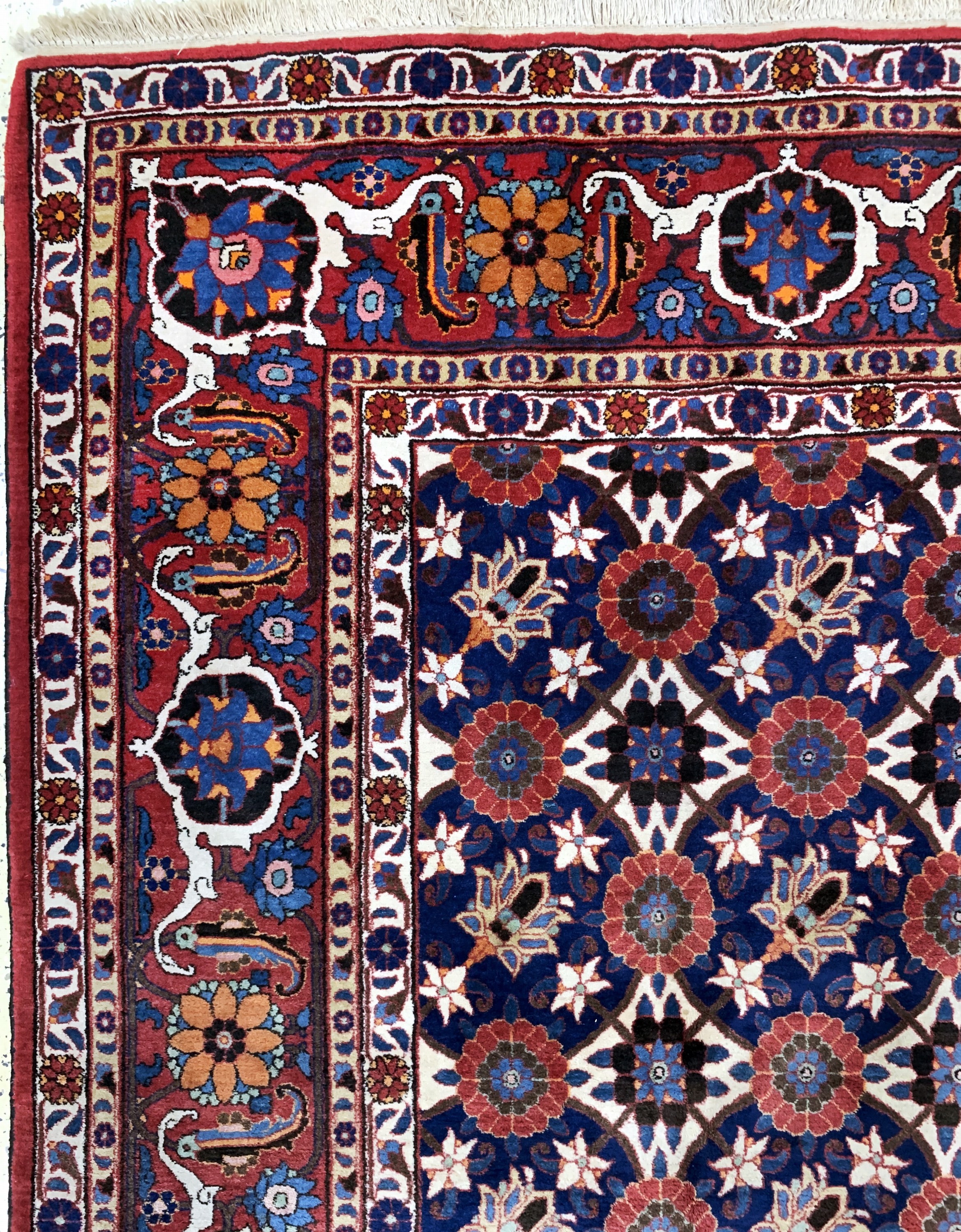 Detail d: Weramin, Persien, Mitte 20.Jhd, Wolle auf Baumwolle, ca. 325 x 215 cm, EHZ: 2