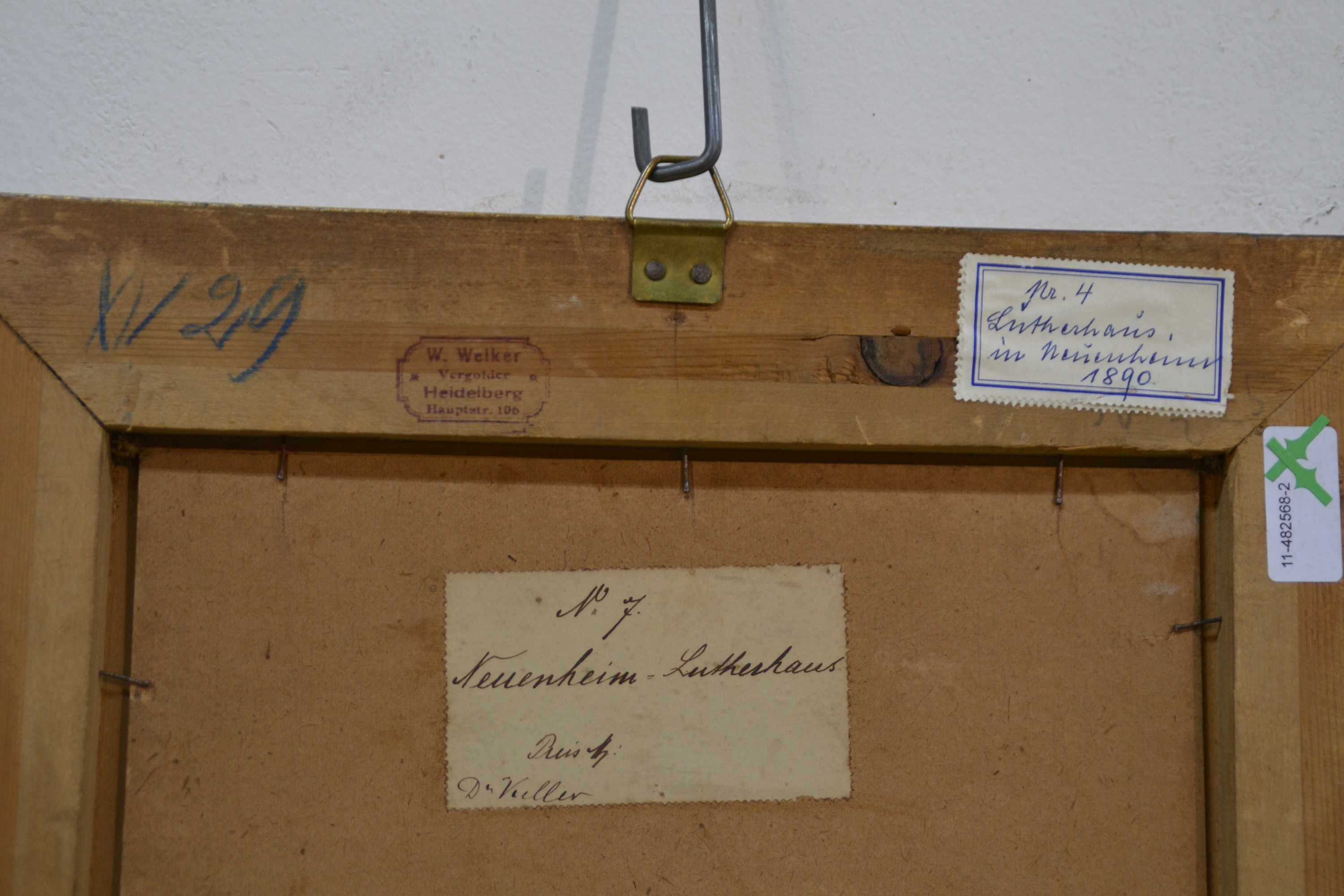 Detail b: Karl Weysser, 1833 Durlach-1904 Heidelberg, Das Lutherhaus in Neuenheim, das Motiv findet sich im Oeuvre Weysser in verschiedenen Versionen und ...
