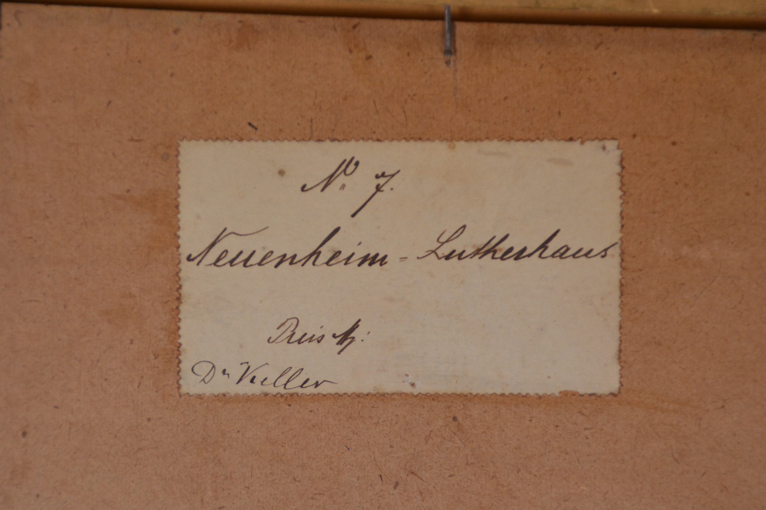 Detail d: Karl Weysser, 1833 Durlach-1904 Heidelberg, Das Lutherhaus in Neuenheim, das Motiv findet sich im Oeuvre Weysser in verschiedenen Versionen und ...