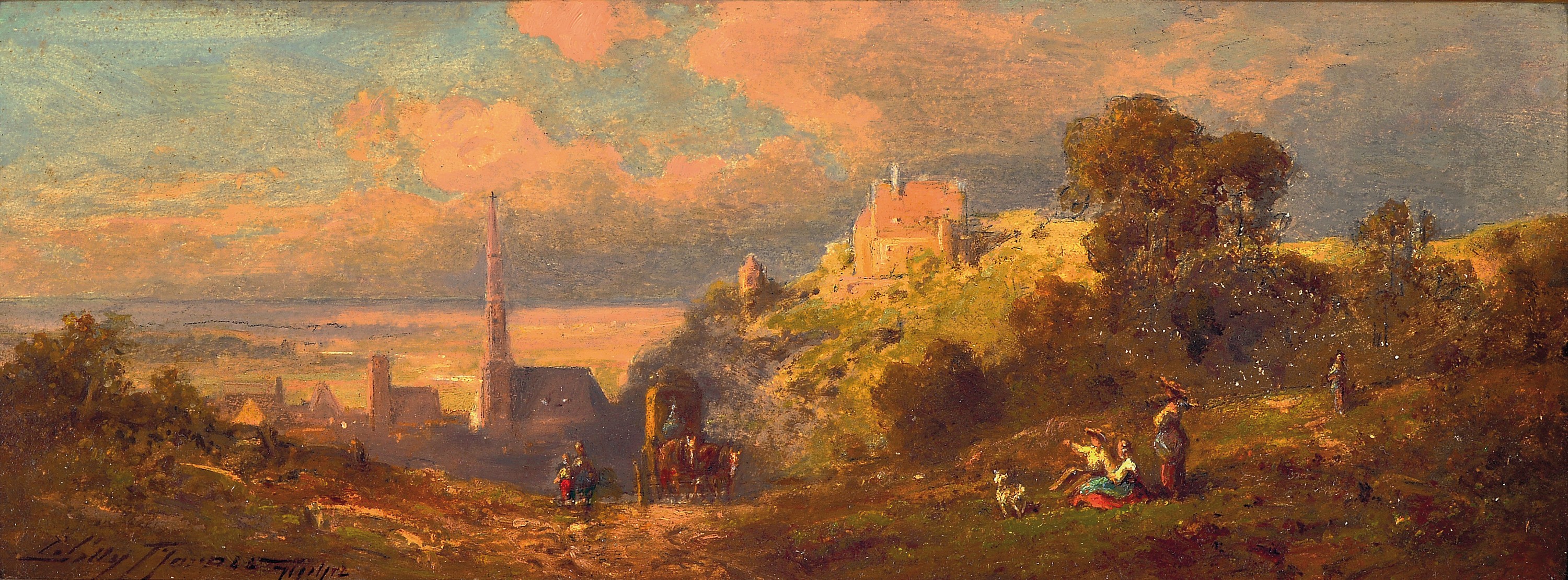 Willy Moralt, 1884 München-1947 Lenggries, "Uns bayrischer Heimat", rückseitig so betitelt und dat. Lenggries 45, Landschaft mit ...