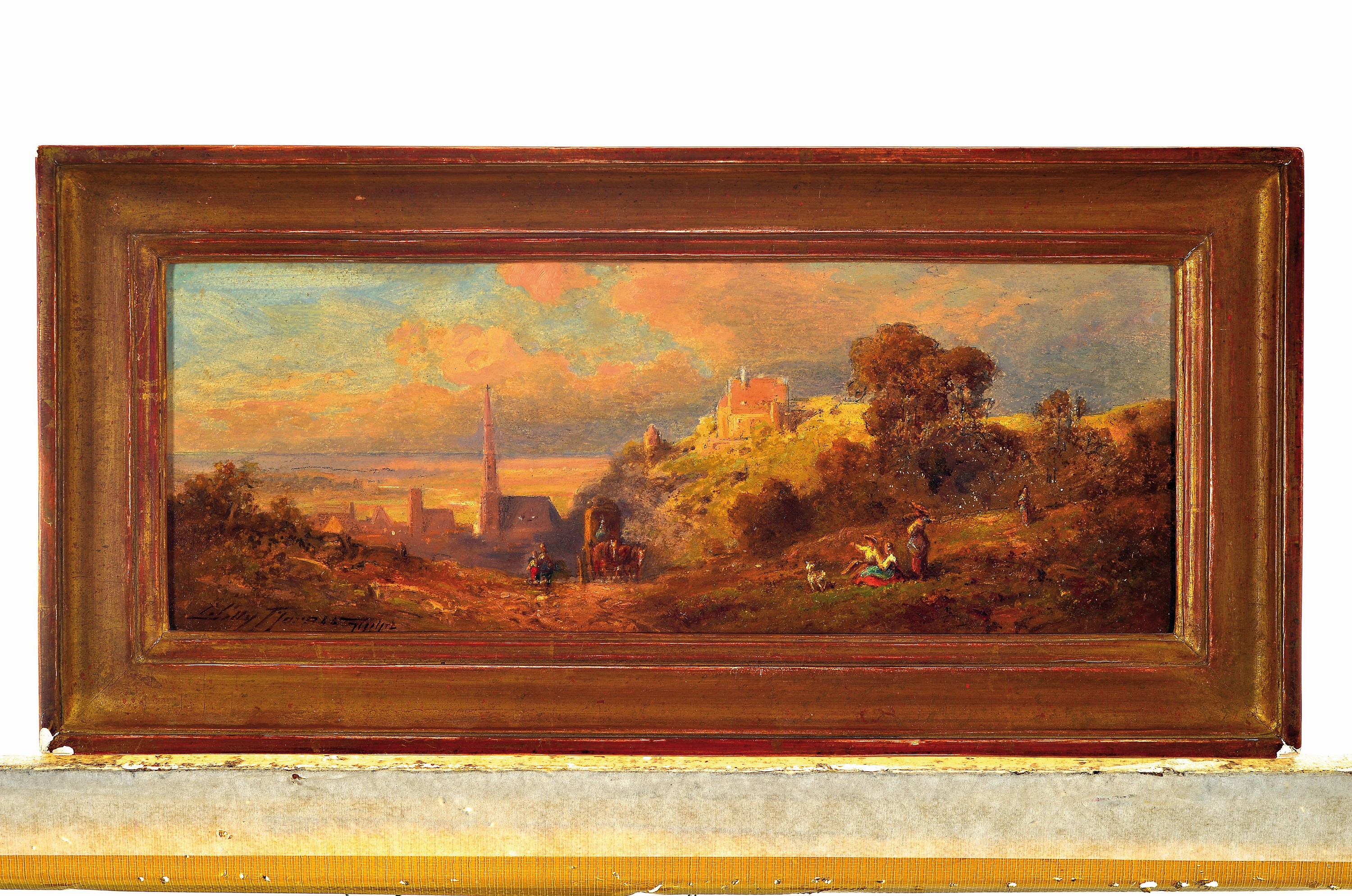 Detail k: Willy Moralt, 1884 München-1947 Lenggries, "Uns bayrischer Heimat", rückseitig so betitelt und dat. Lenggries 45, Landschaft mit ...