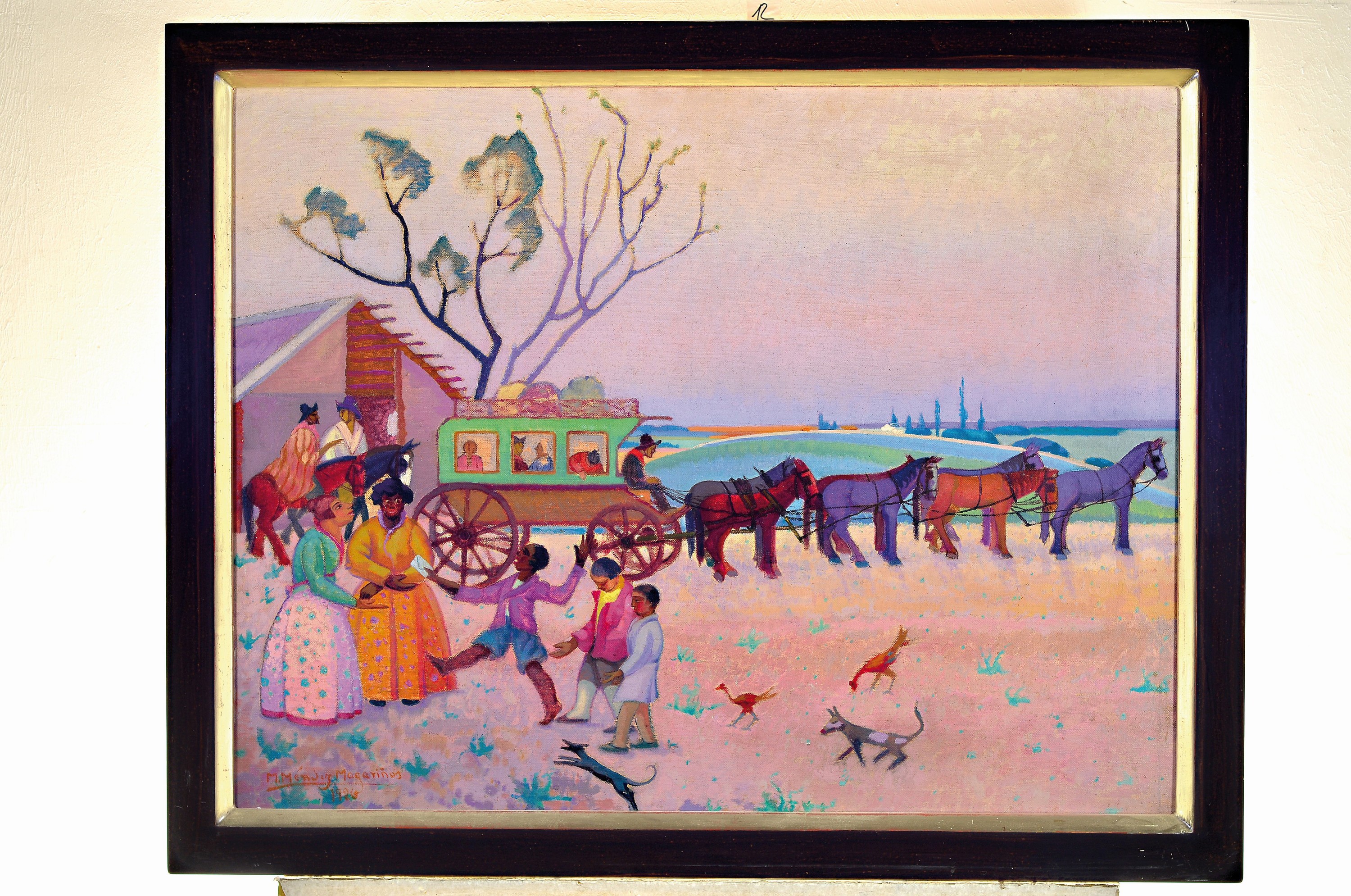 Detail k: Magarinos Melchor Mendez, 1885 Pontevedra-1945 Montevideo, La Diligencia (Die Sorgfalt), Öl/Lwd, links unten sign. und dat. 1926, ca. 72x90cm, R. ...