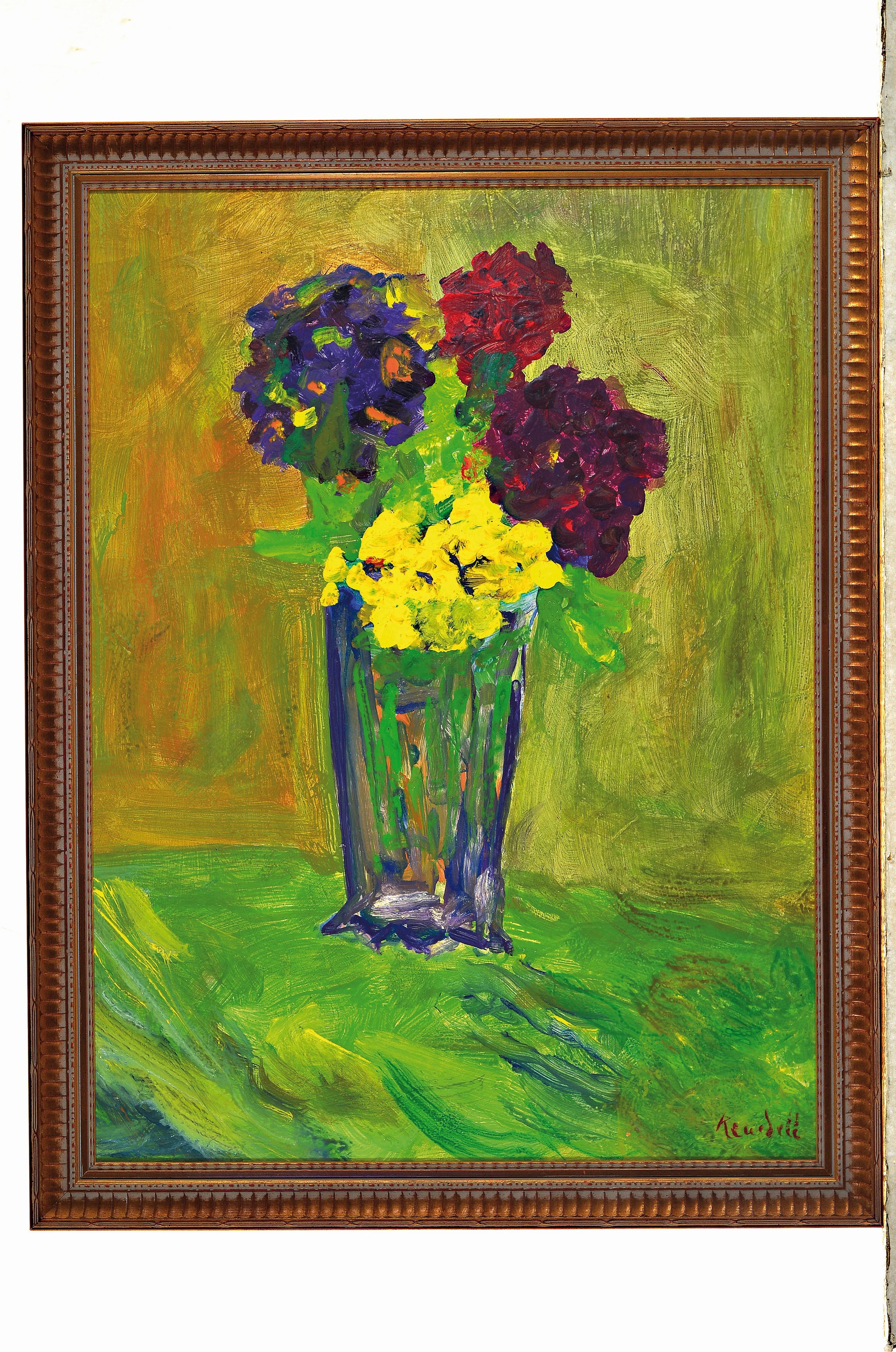 Detail k: Kurt von Keudell, 1896-1978, Blumenstillleben, Öl/Malkarton, expressive, teils gespachtelte Malweise, rechts unten sign., ca. 57x43cm, R. ca. 64x50cm