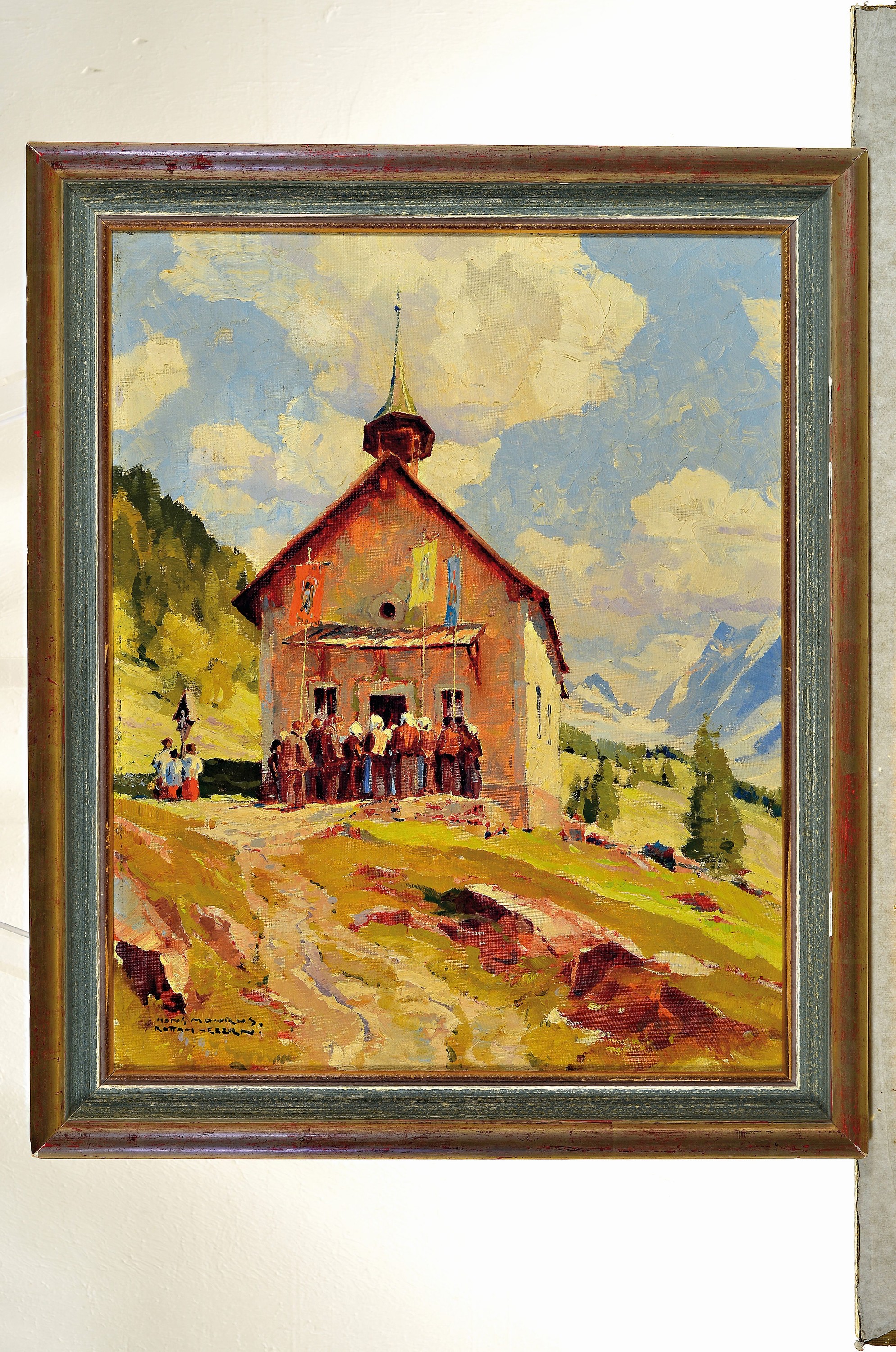 Detail k: Hans Maurus, 1901-1942 München, Im Wallis Schweiz, rückseitig so betitelt, Öl/Lwd, links unten sign.: Hans Maurus Rottach-Egern, ca. 51x41cm, R. ...