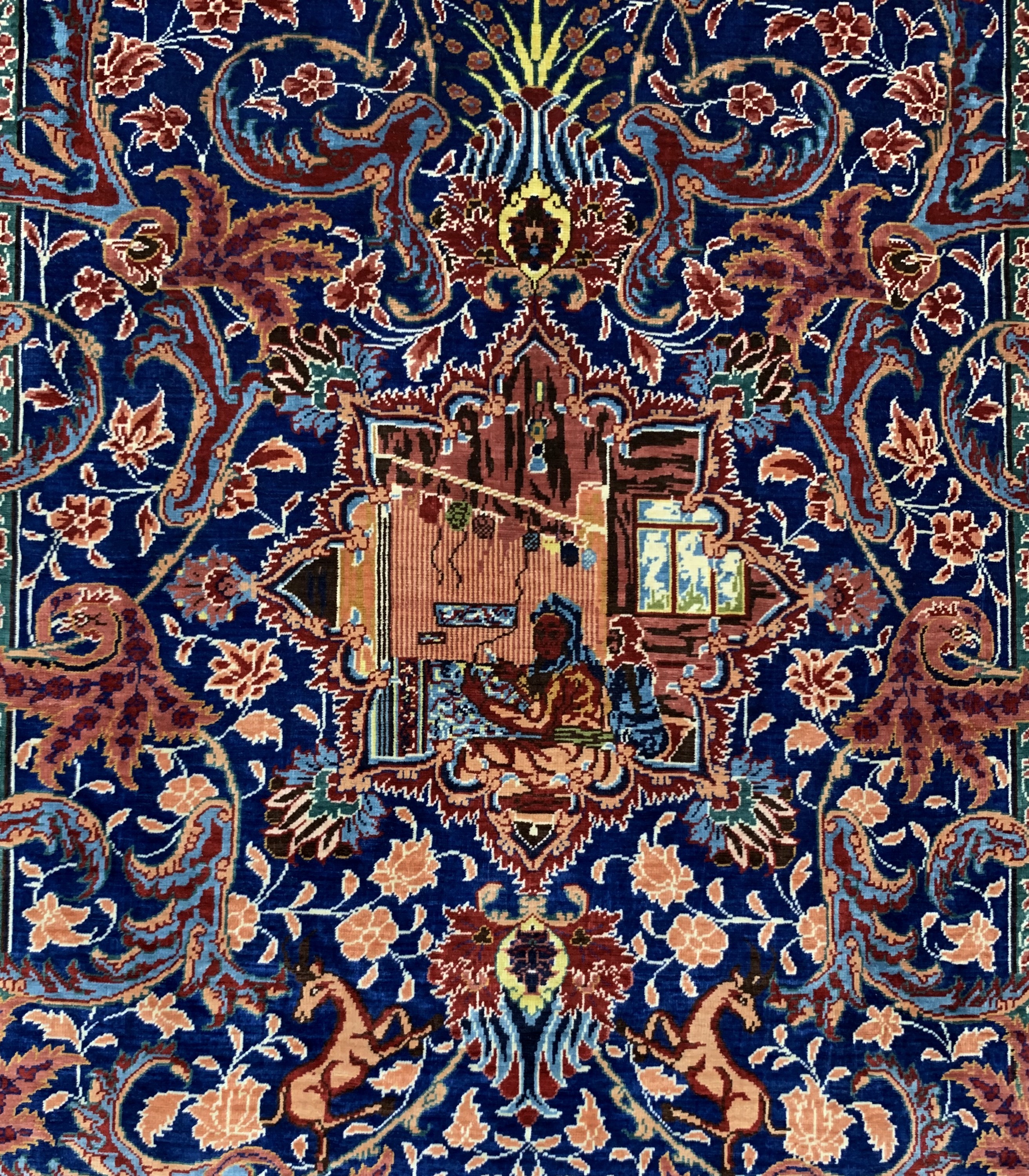 Detail b: Hereke Seide fein(17x17), signiert, Türkei,Ende 20.Jhd, reine Naturseide, ca. 57 x 38 cm,ca. 2,9 Mio. Kn/qm, EHZ: 1