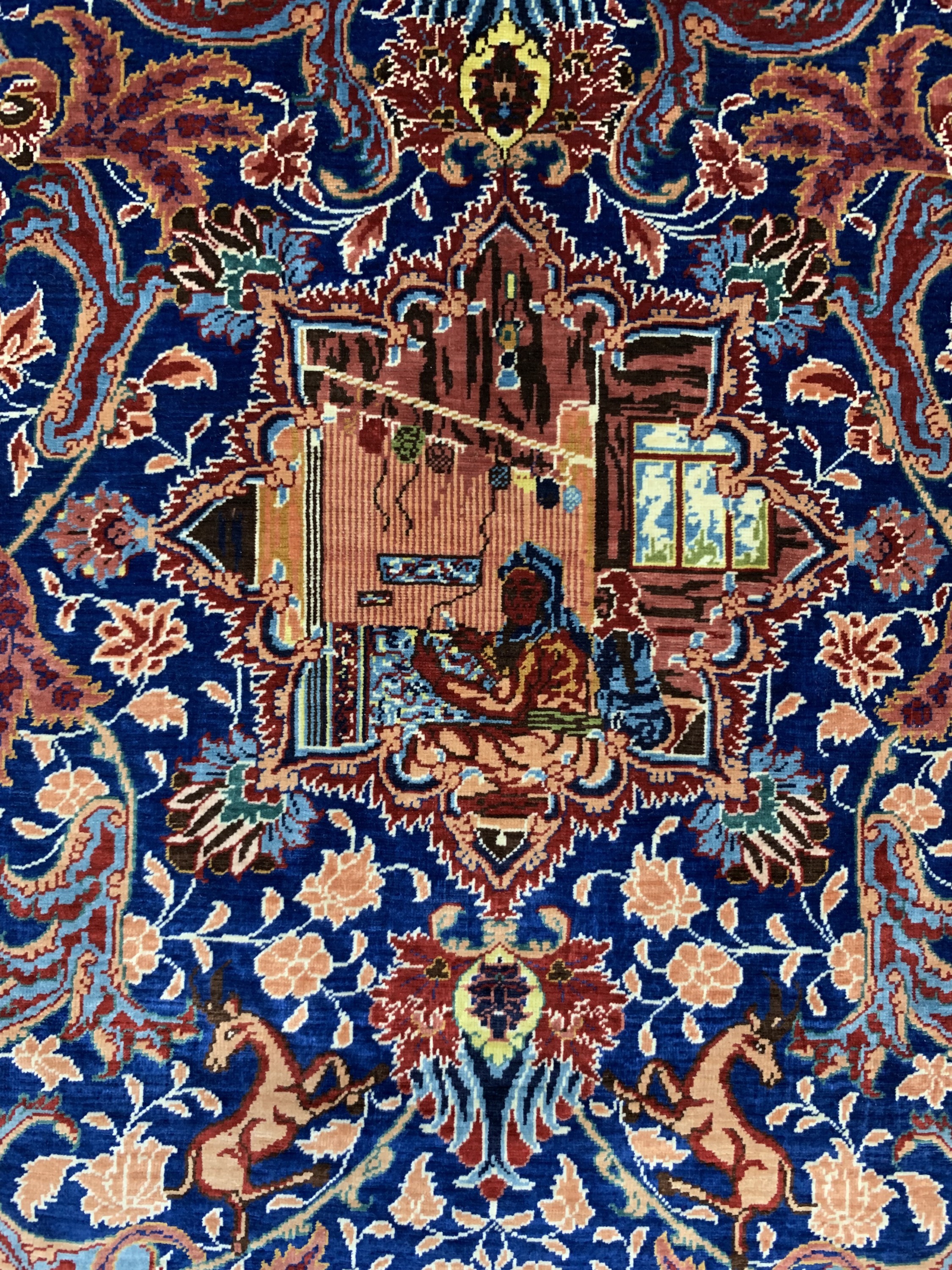 Detail c: Hereke Seide fein(17x17), signiert, Türkei,Ende 20.Jhd, reine Naturseide, ca. 57 x 38 cm,ca. 2,9 Mio. Kn/qm, EHZ: 1