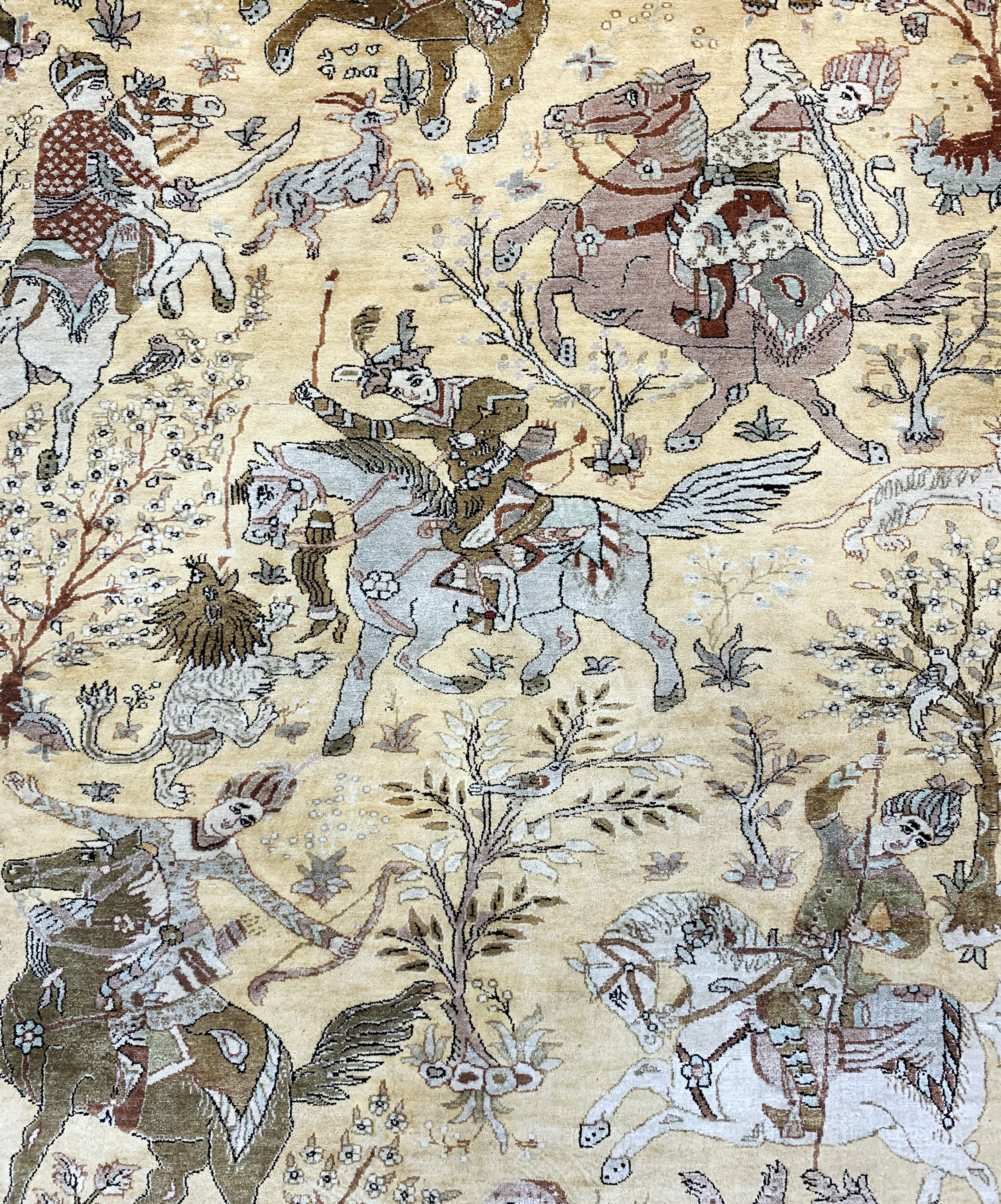Detail c: Ghom Seide fein, Persien, Mitte 20.Jhd, reine Naturseide, ca. 205 x 137 cm, EHZ: 1-2