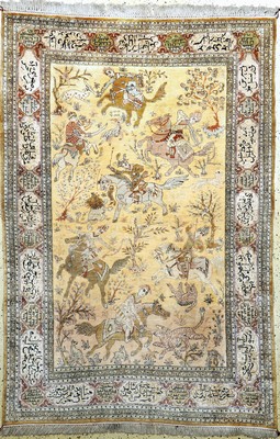 Image Ghom Seide fein, Persien, Mitte 20.Jhd, reine Naturseide, ca. 205 x 137 cm, EHZ: 1-2