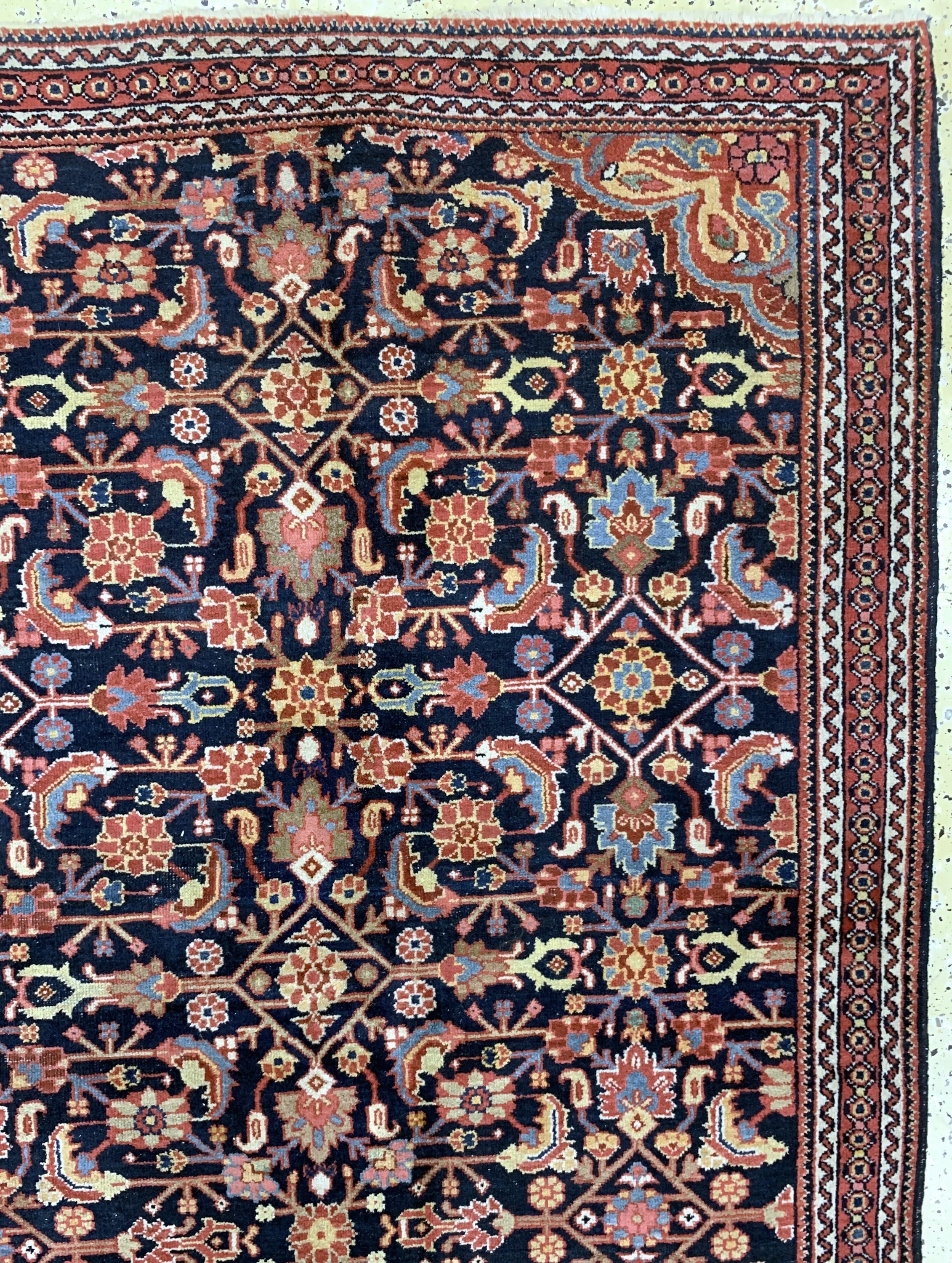Detail d: Sarogh Mahal, Persien, um 1900, Wolle auf Baumwolle, ca. 334 x 220 cm, EHZ: 3-4