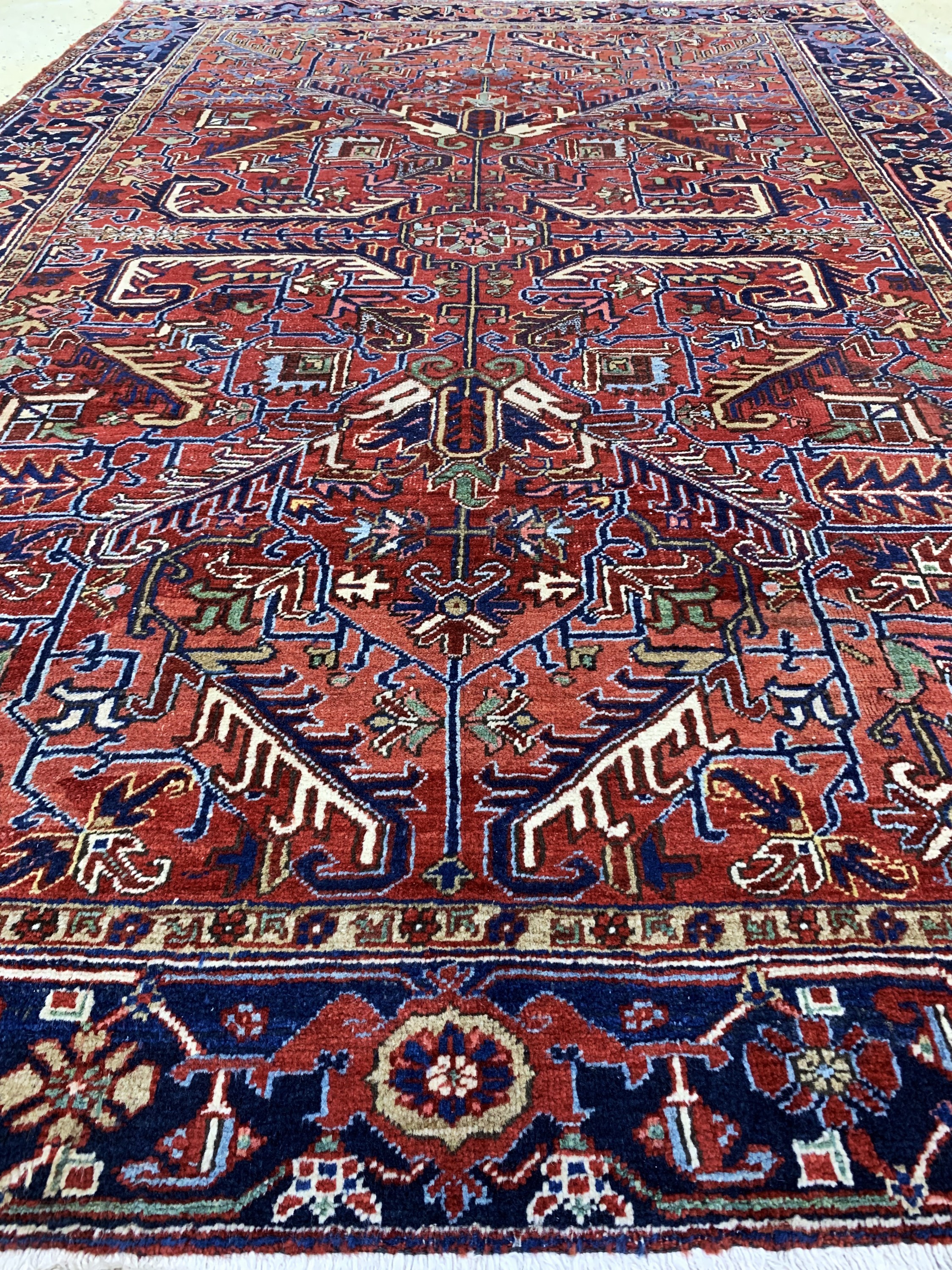 Detail e: Heriz antik, Persien, um 1900, Wolle auf Baumwolle, ca. 302 x 203 cm, EHZ: 4