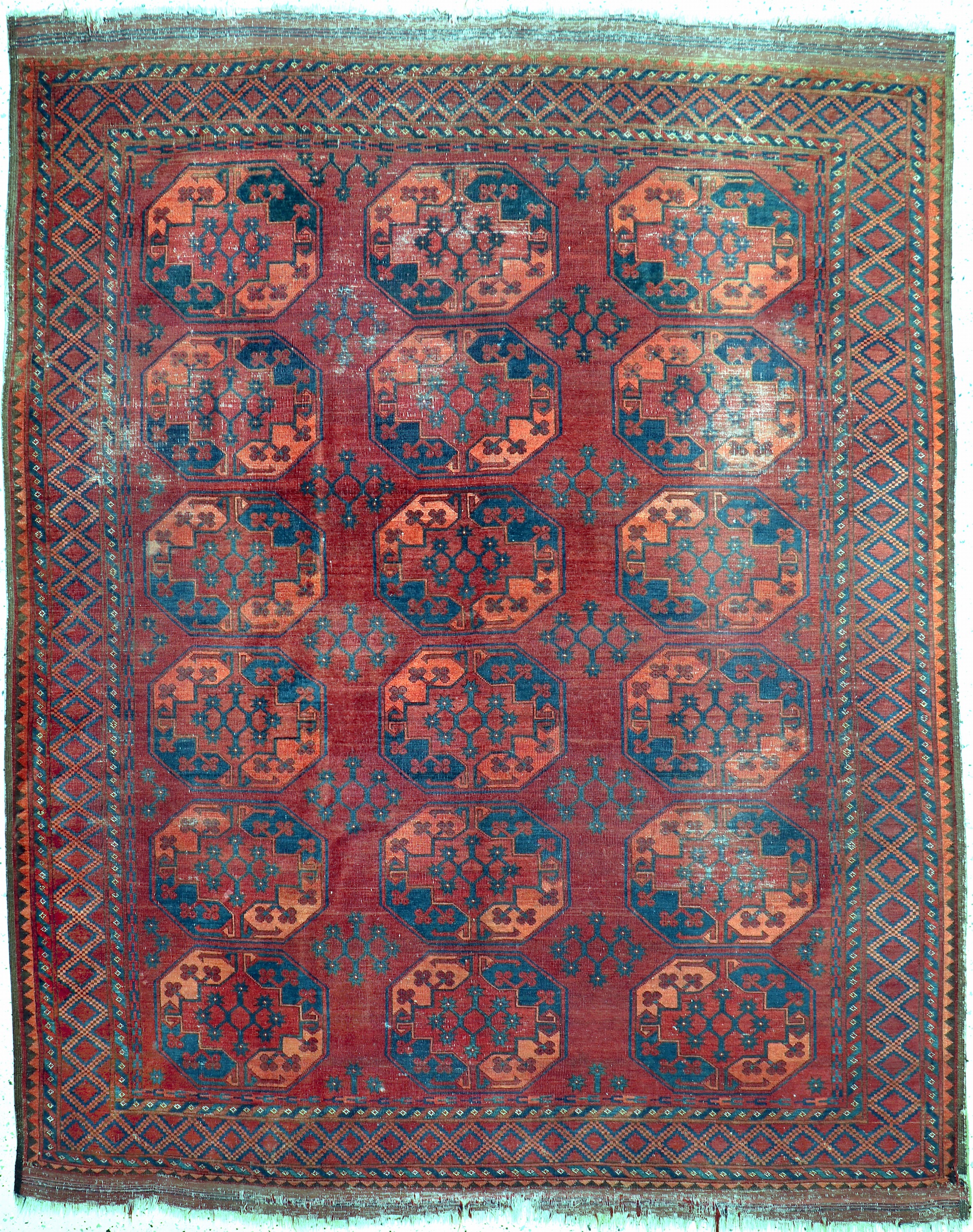 Ersari antik, Turkmenistan, 19.Jhd, Wolle auf Wolle, ca. 265 x 210 cm, EHZ: 3