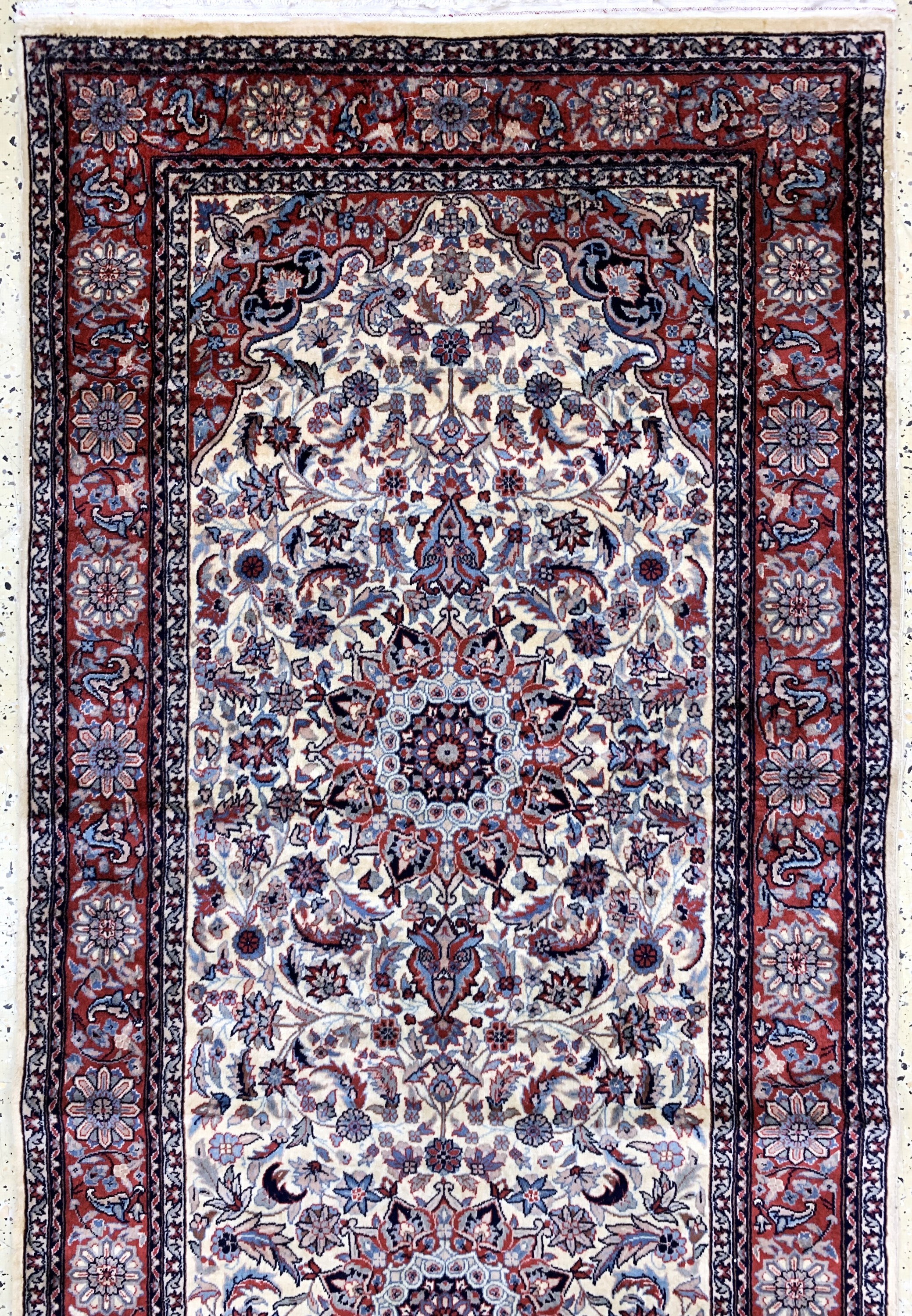 Detail a: Esfahan fein, China, Ende 20.Jhd, Korkwolleauf Baumwolle, ca. 504 x 91 cm, EHZ: 2