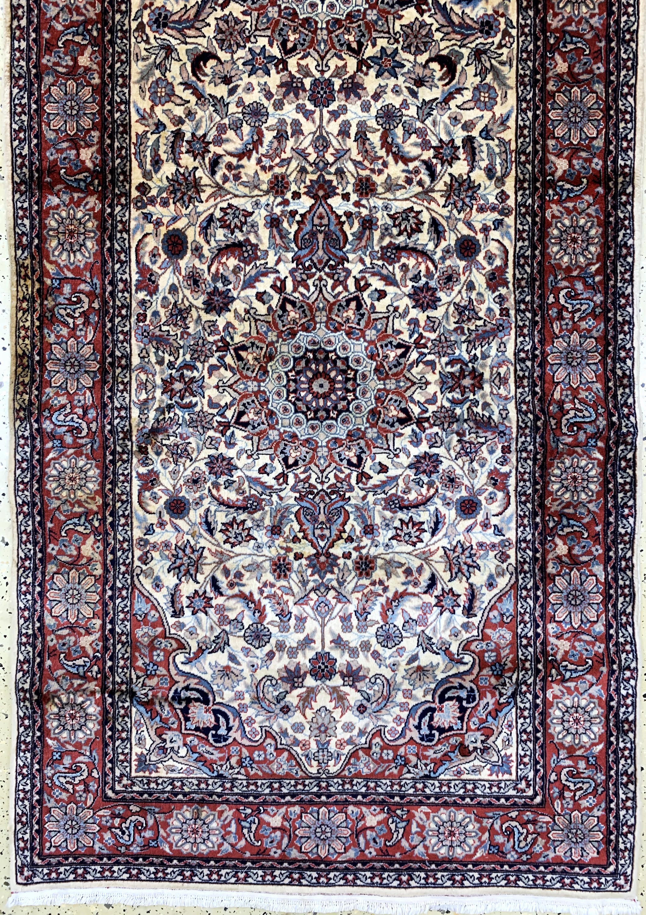 Detail c: Esfahan fein, China, Ende 20.Jhd, Korkwolleauf Baumwolle, ca. 504 x 91 cm, EHZ: 2