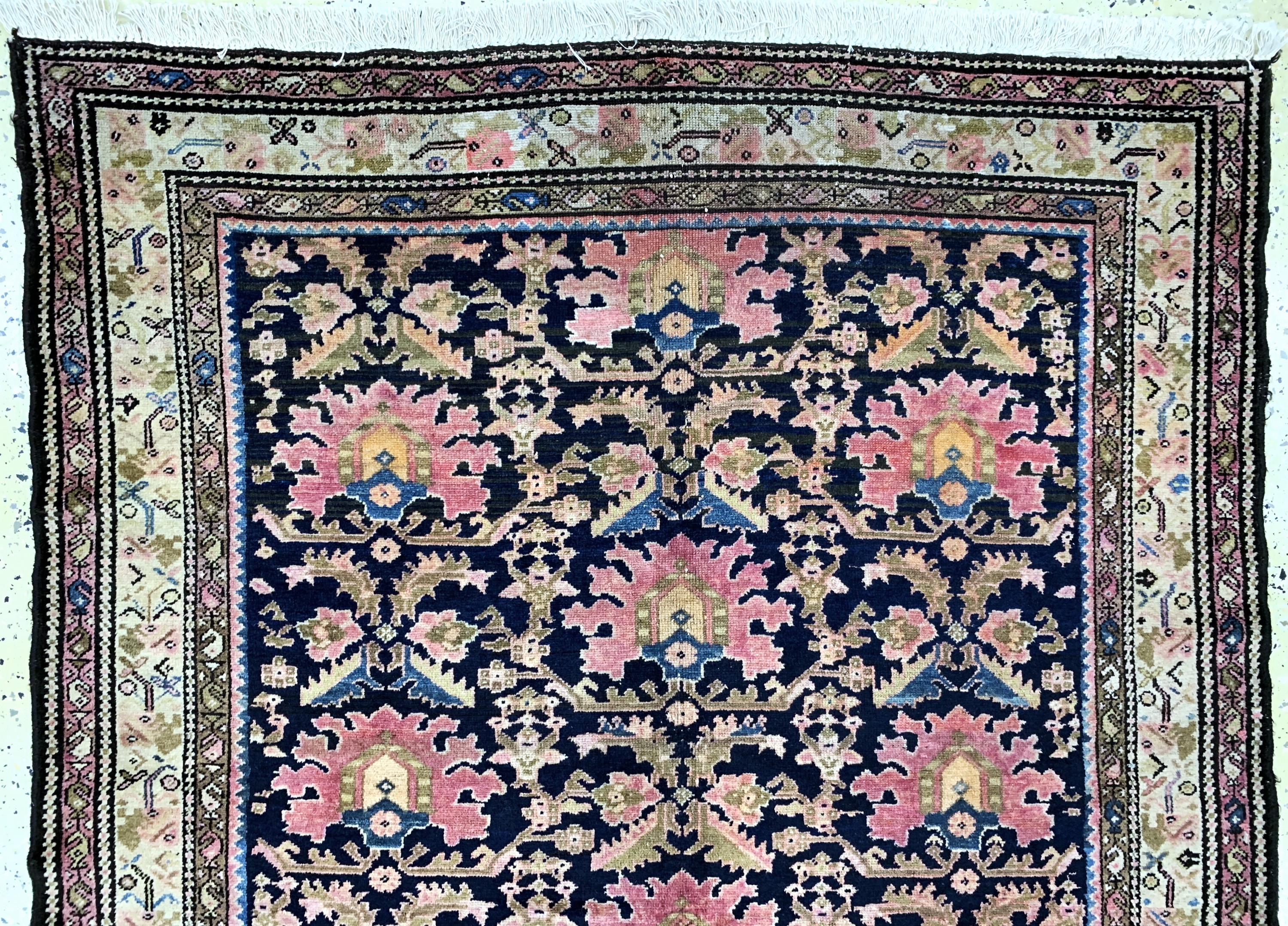 Detail a: Antiker Malayer, Persien, 19.Jhd, Wolle aufBaumwolle, ca. 191 x 129 cm, EHZ: 3, (Fransen erneuert)