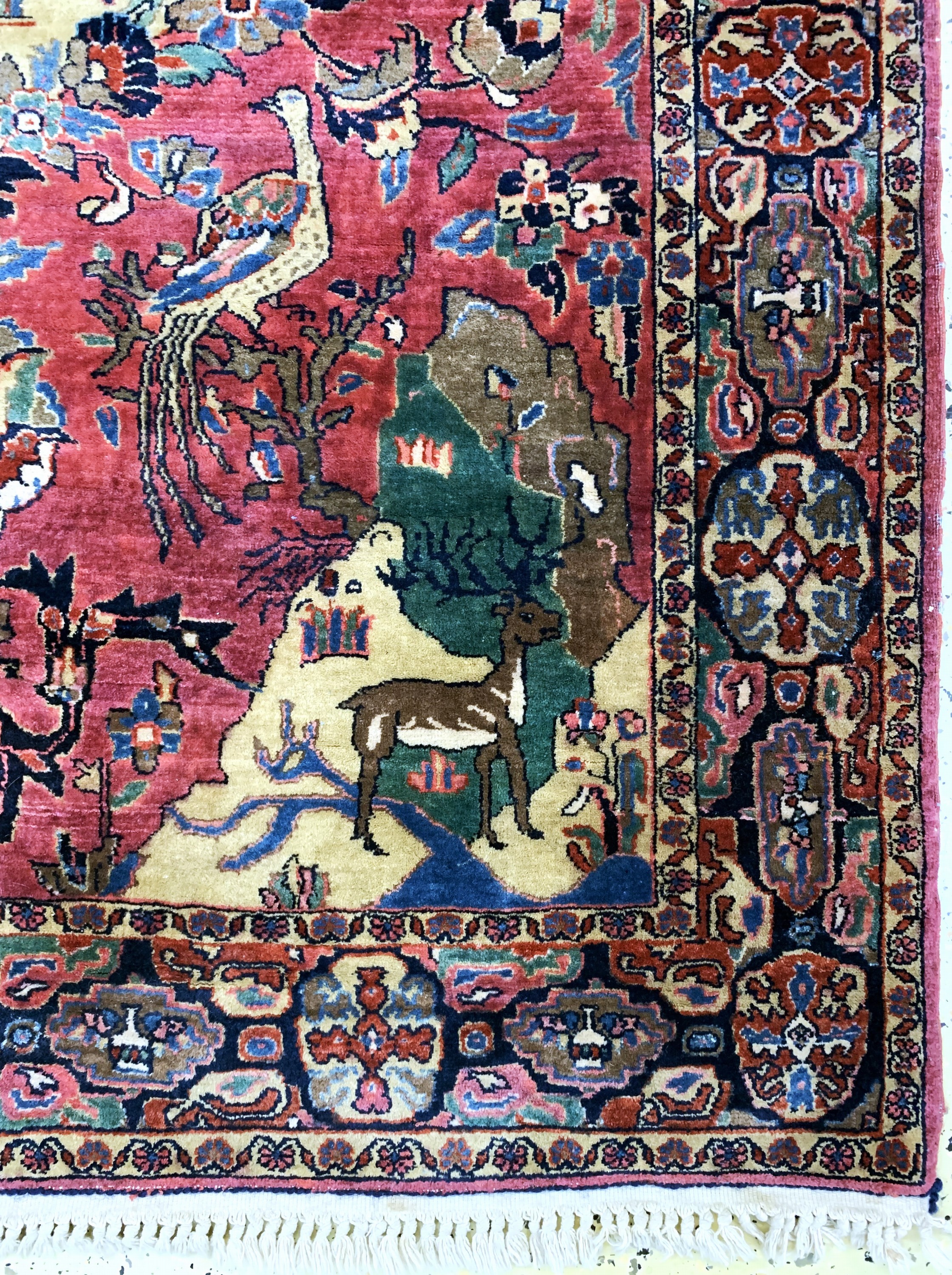 Detail a: Sarogh"Farahan", Persien, Anfang 20.Jhd, Wolle auf Baumwolle, ca. 197 x 132 cm, EHZ: 2,(Fransen erneuert)