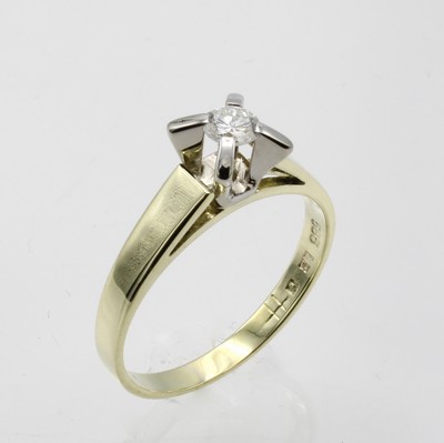 26849892a - Ring mit Brillant, GG 585/000, Brill. ca. 0.258 ct Weiß/si, in ...